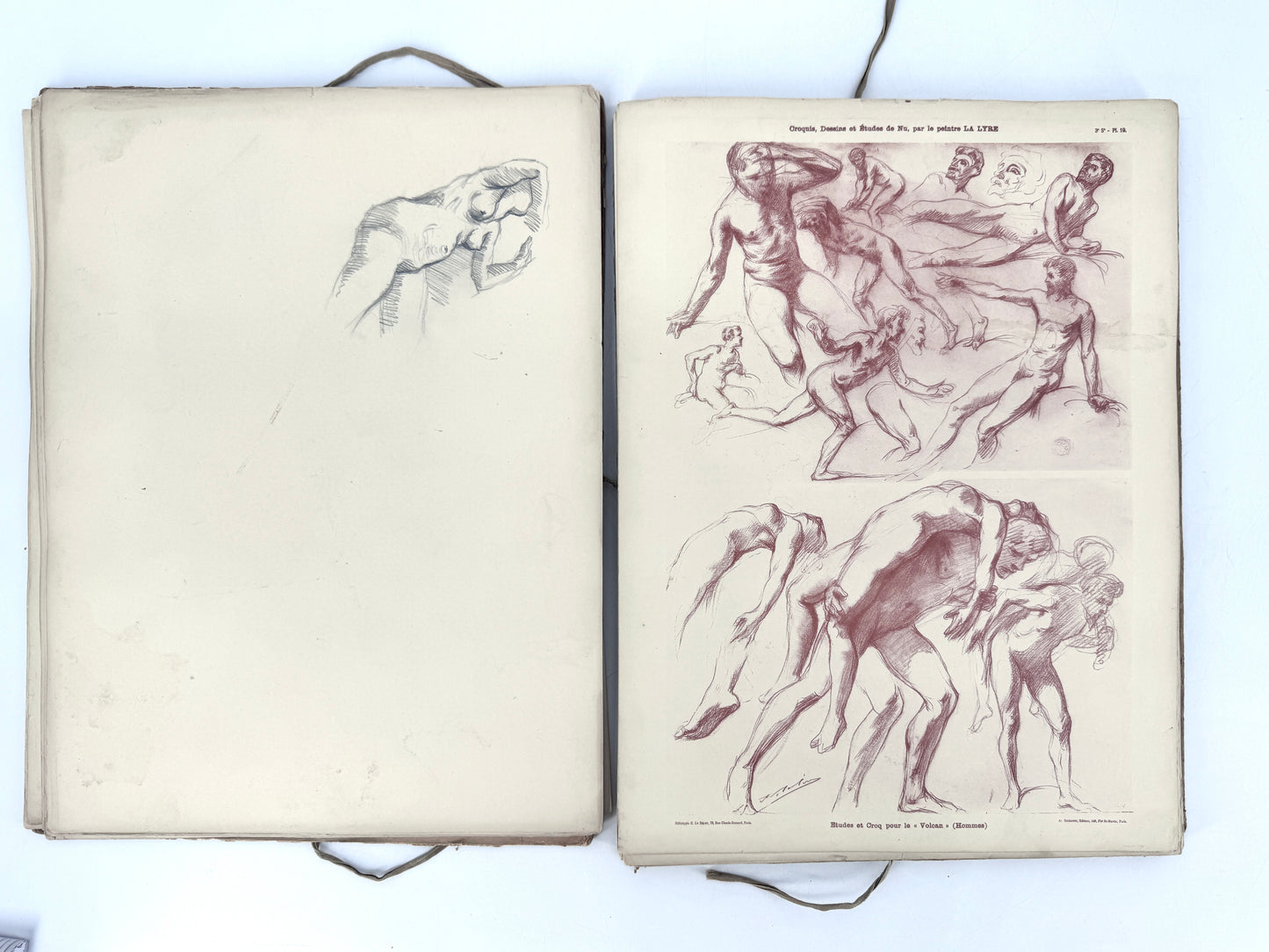 Kunstmappe " FIGURE APRES NATURE 3", Lalyre. Aktstudien und Zeichnung