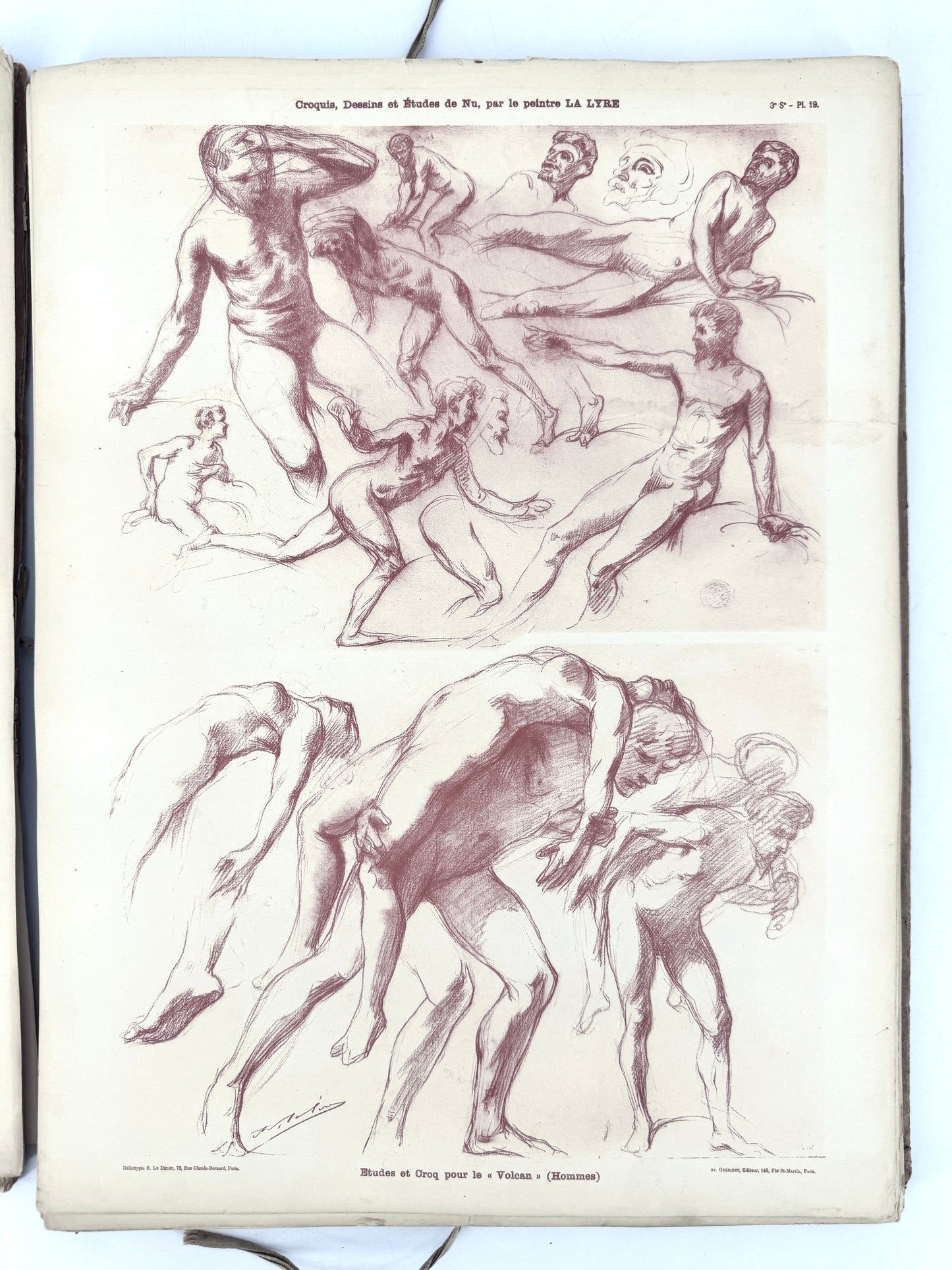 Kunstmappe " FIGURE APRES NATURE 3", Lalyre. Aktstudien und Zeichnung