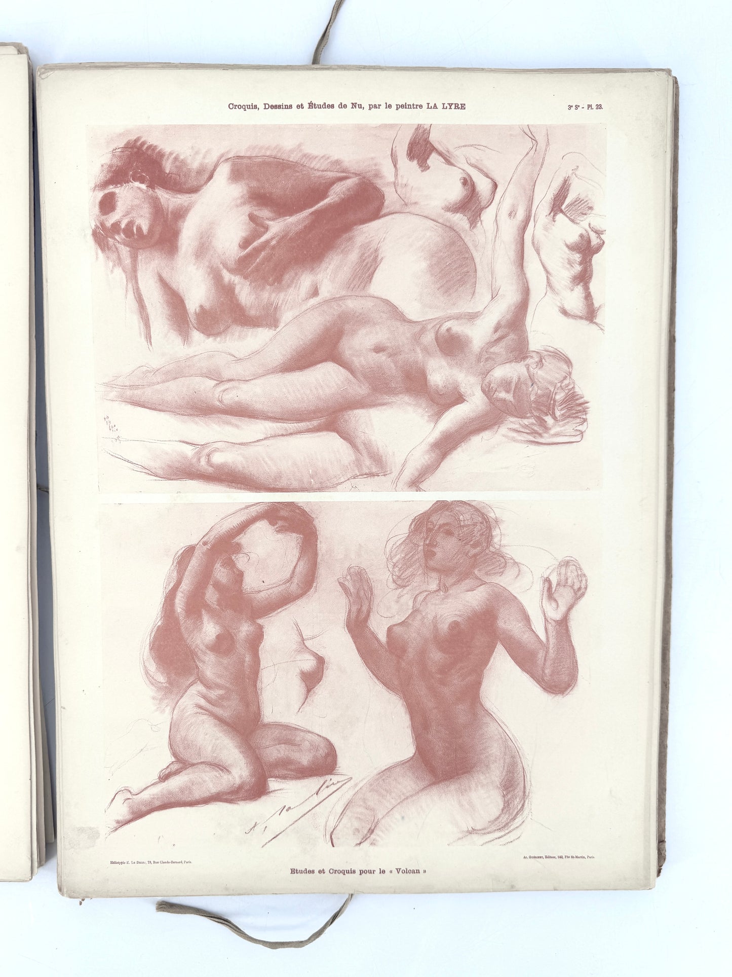 Kunstmappe " FIGURE APRES NATURE 3", Lalyre. Aktstudien und Zeichnung