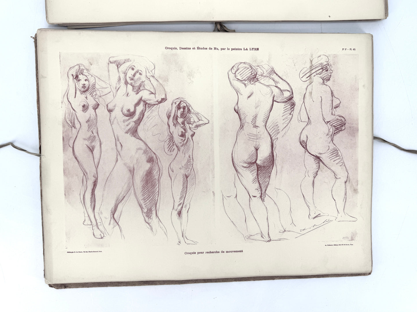 Kunstmappe " FIGURE APRES NATURE 3", Lalyre. Aktstudien und Zeichnung