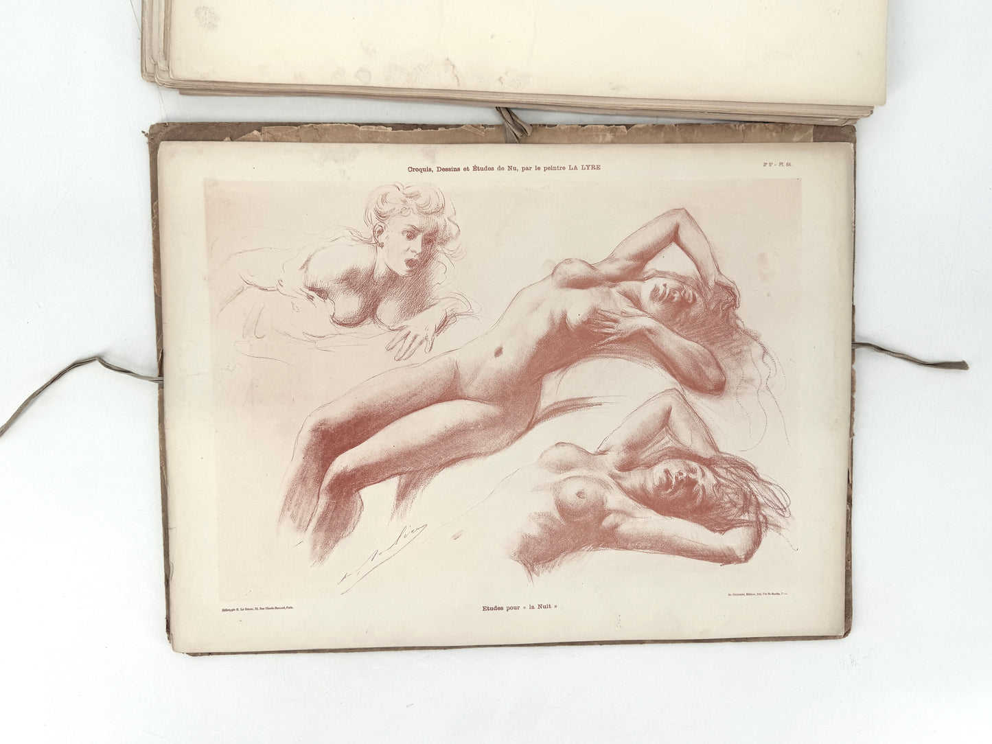 Kunstmappe " FIGURE APRES NATURE 3", Lalyre. Aktstudien und Zeichnung