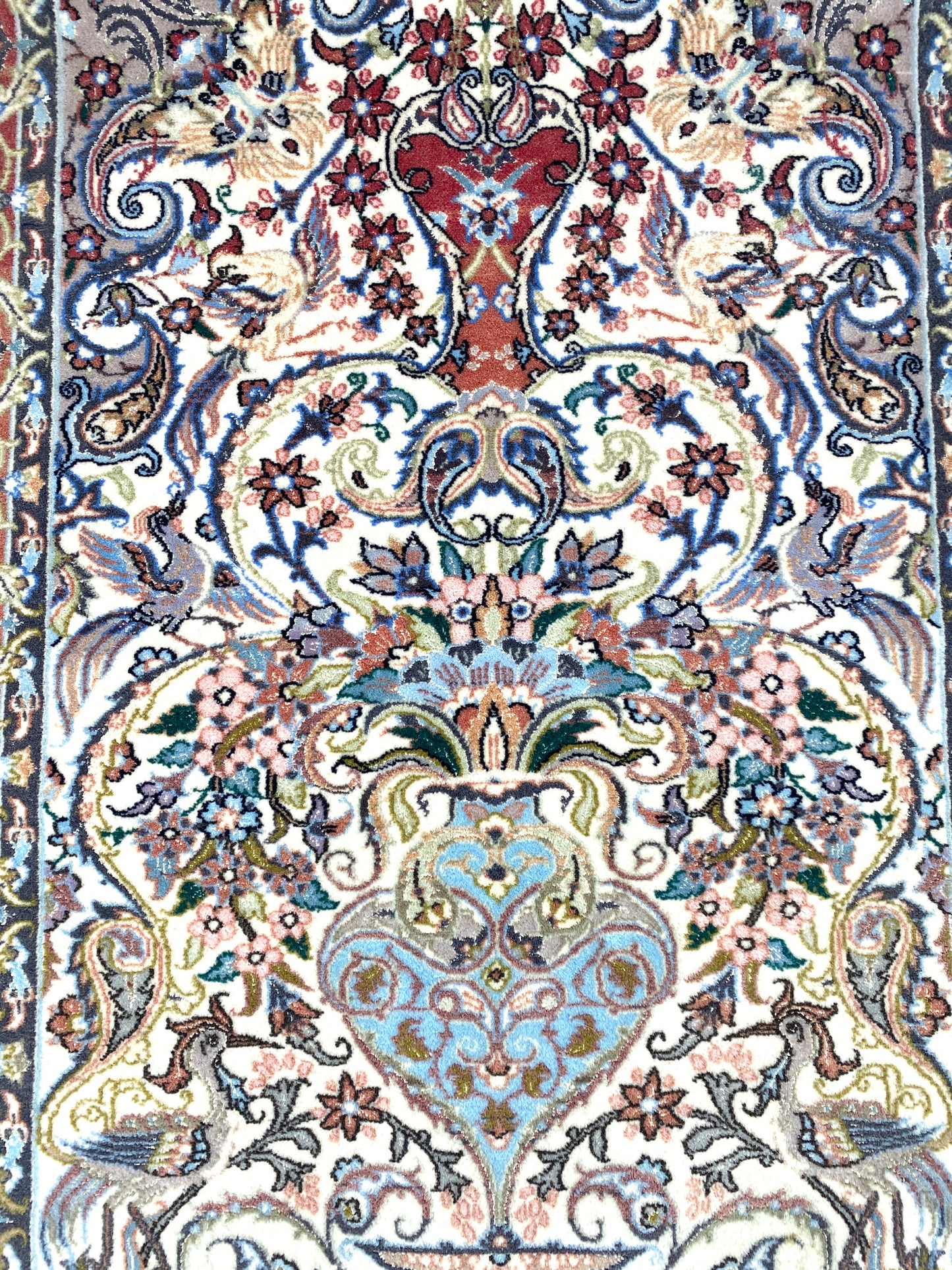 Isfahan Perser Orient Teppich, aus Korkwolle und Seide