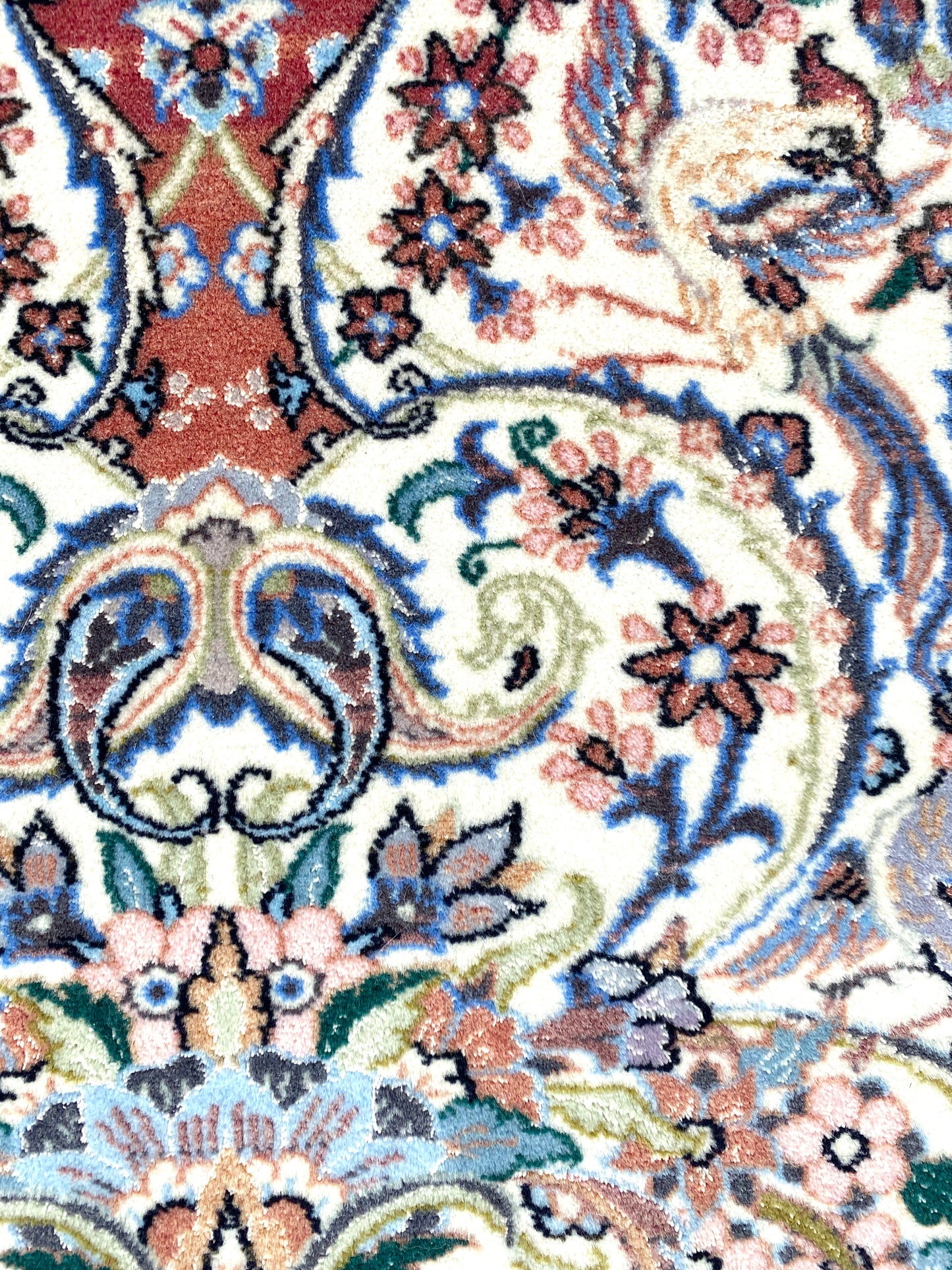 Isfahan Perser Orient Teppich, aus Korkwolle und Seide