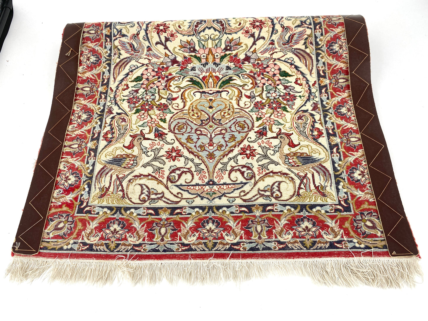 Isfahan Perser Orient Teppich, aus Korkwolle und Seide