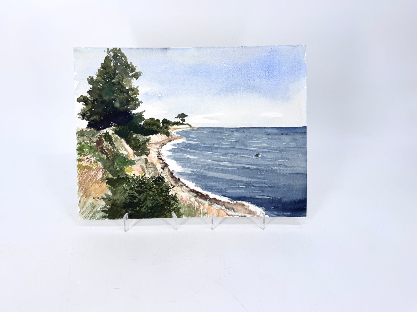 Küstenlandschaft, Aquarell. Signiert, 70er Jahre