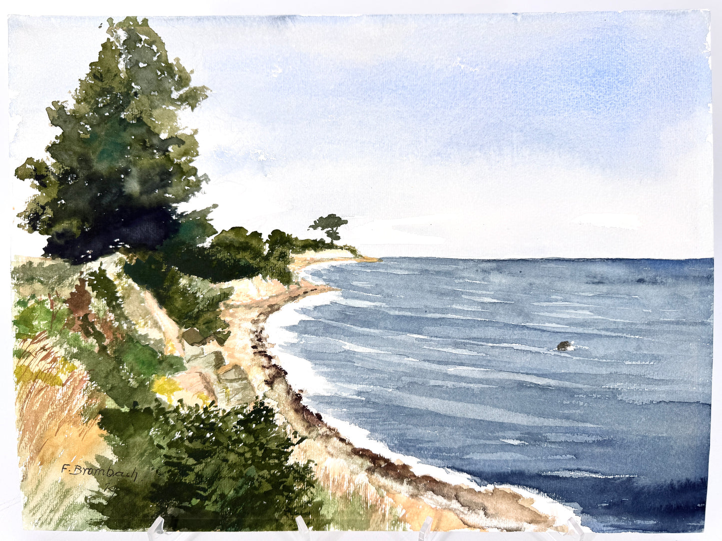 Küstenlandschaft, Aquarell. Signiert, 70er Jahre