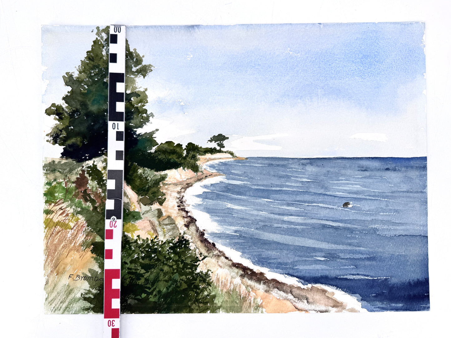 Küstenlandschaft, Aquarell. Signiert, 70er Jahre