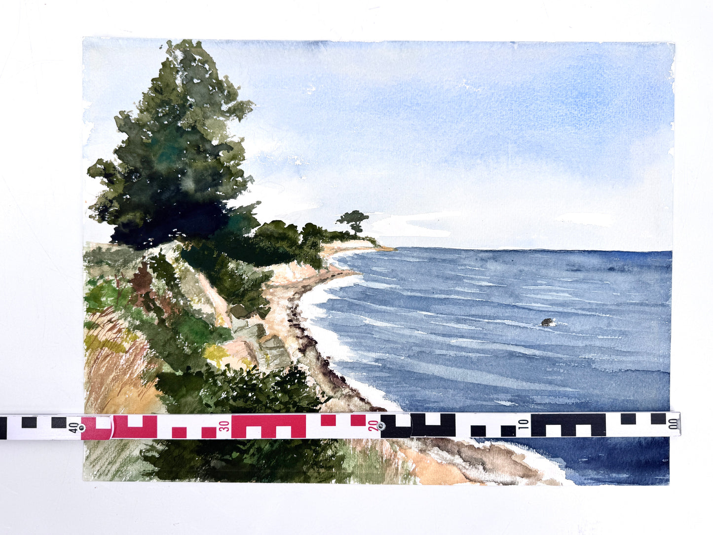Küstenlandschaft, Aquarell. Signiert, 70er Jahre