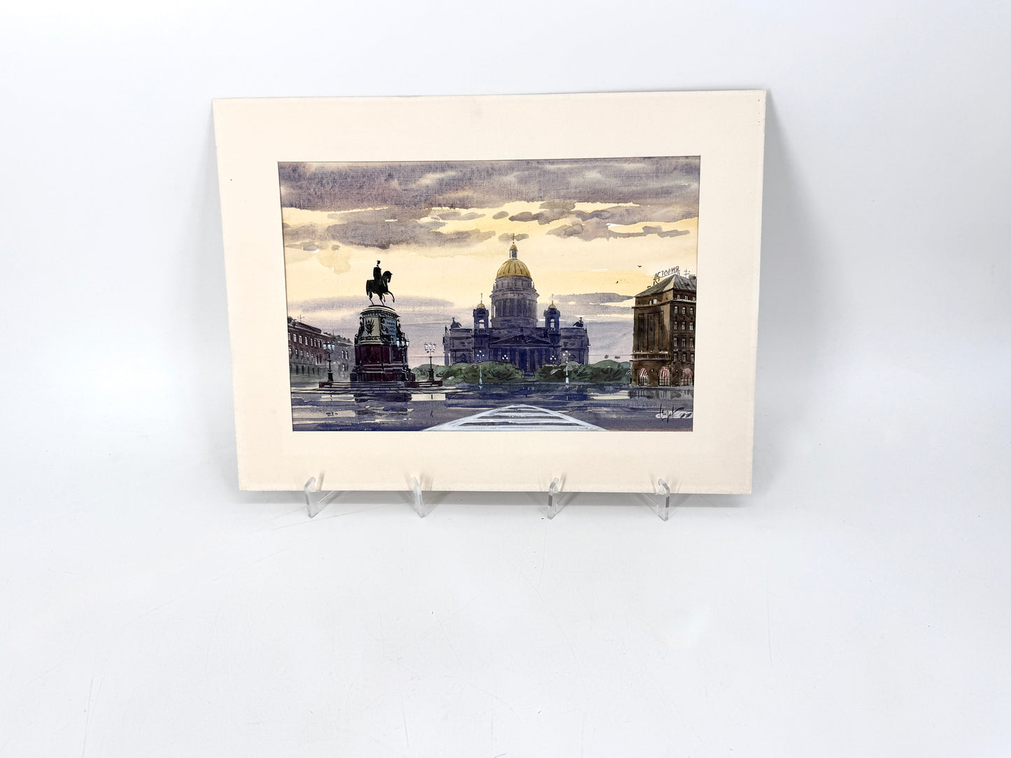 Der Isaaksplatz in St. Petersburg. Aquarell, 90er