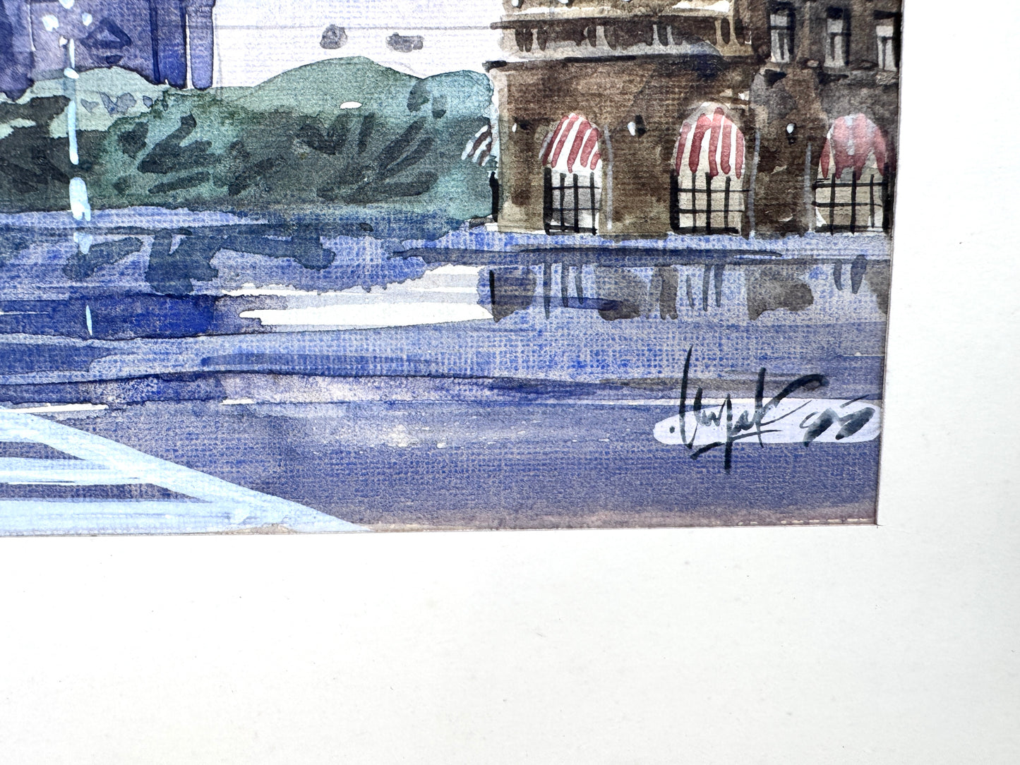 Der Isaaksplatz in St. Petersburg. Aquarell, 90er