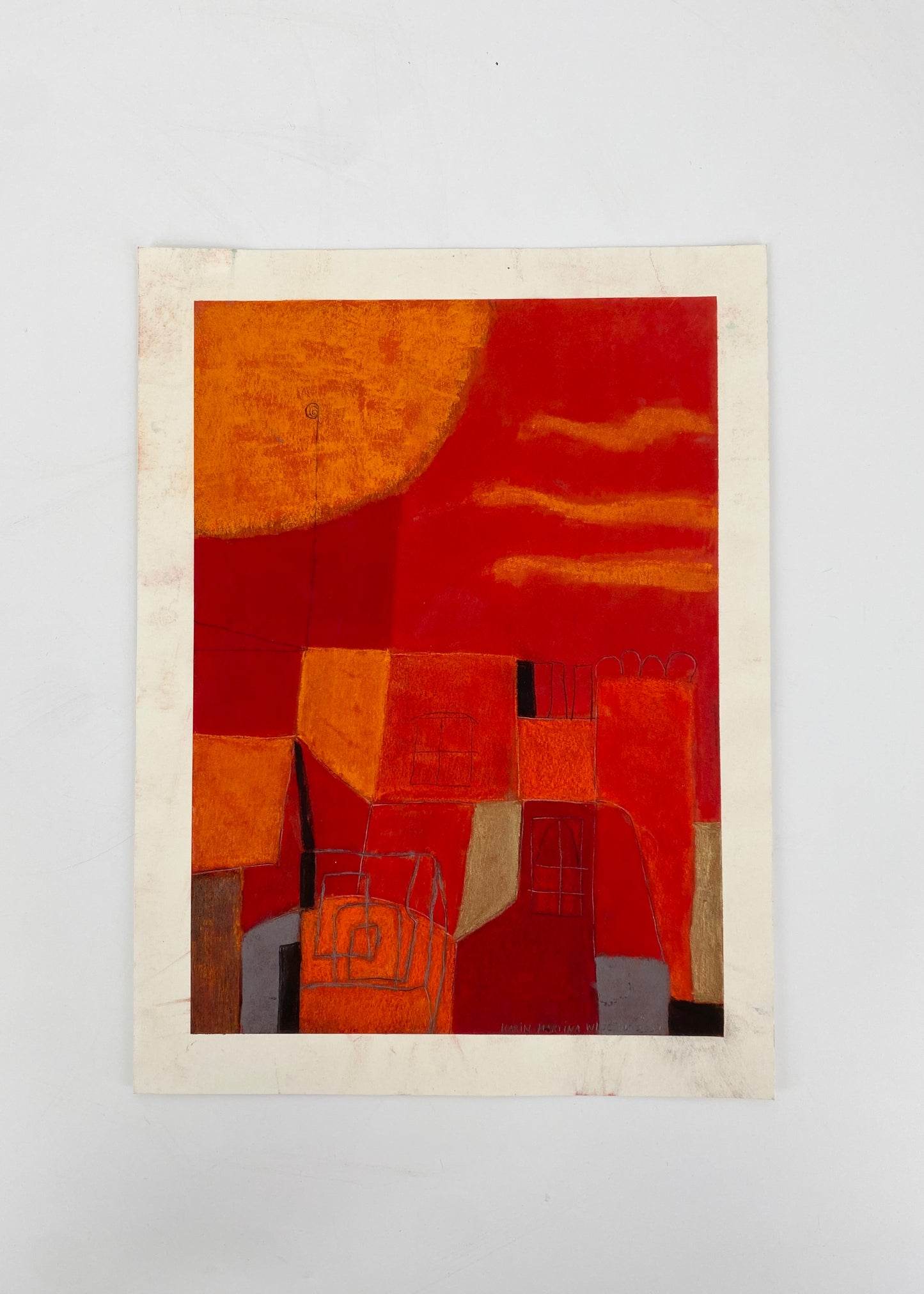 Karin M. Wloczyk - Entflammt 2, Pastellkreide auf Transparentpapier