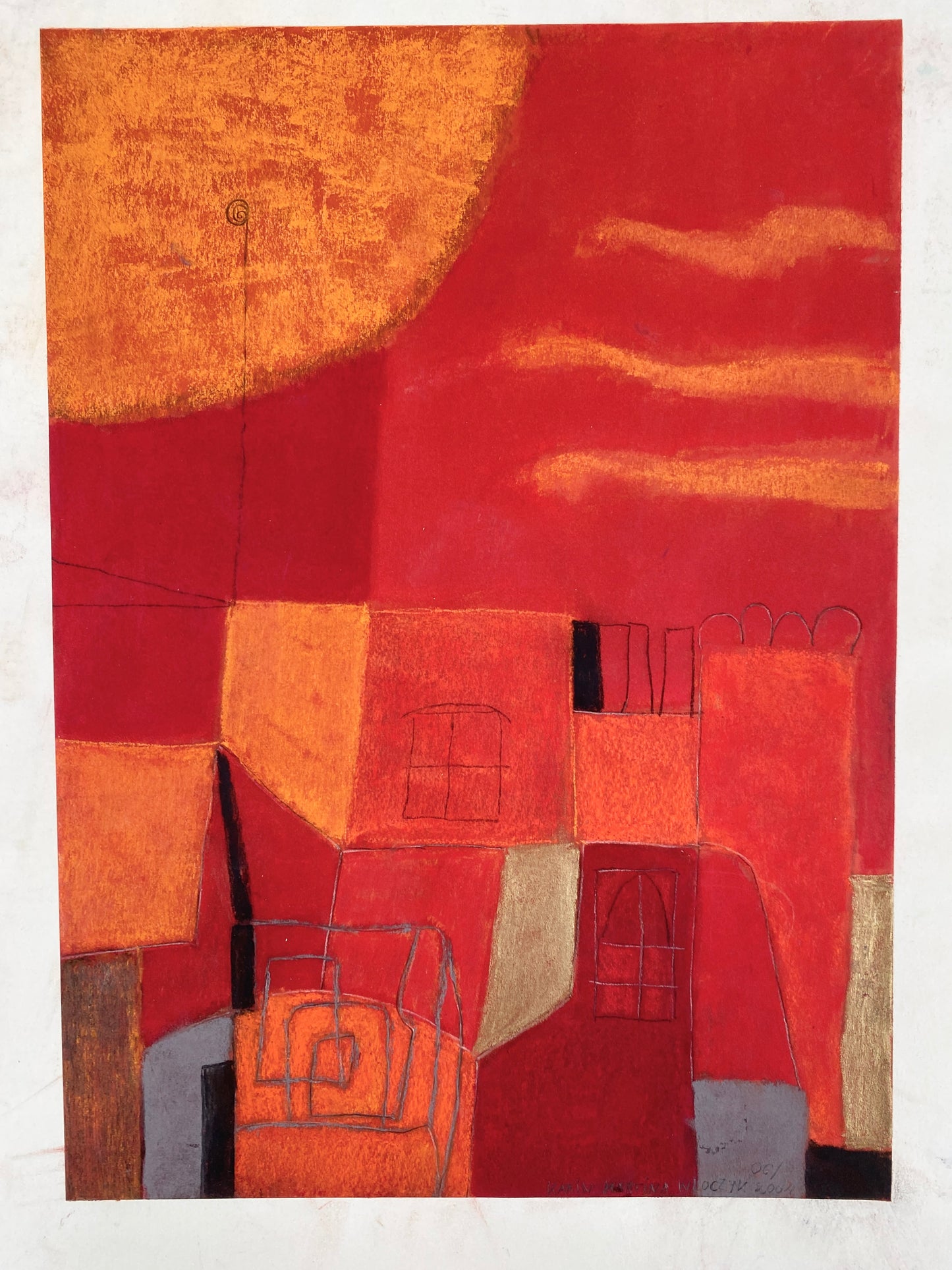 Karin M. Wloczyk - Entflammt 2, Pastellkreide auf Transparentpapier
