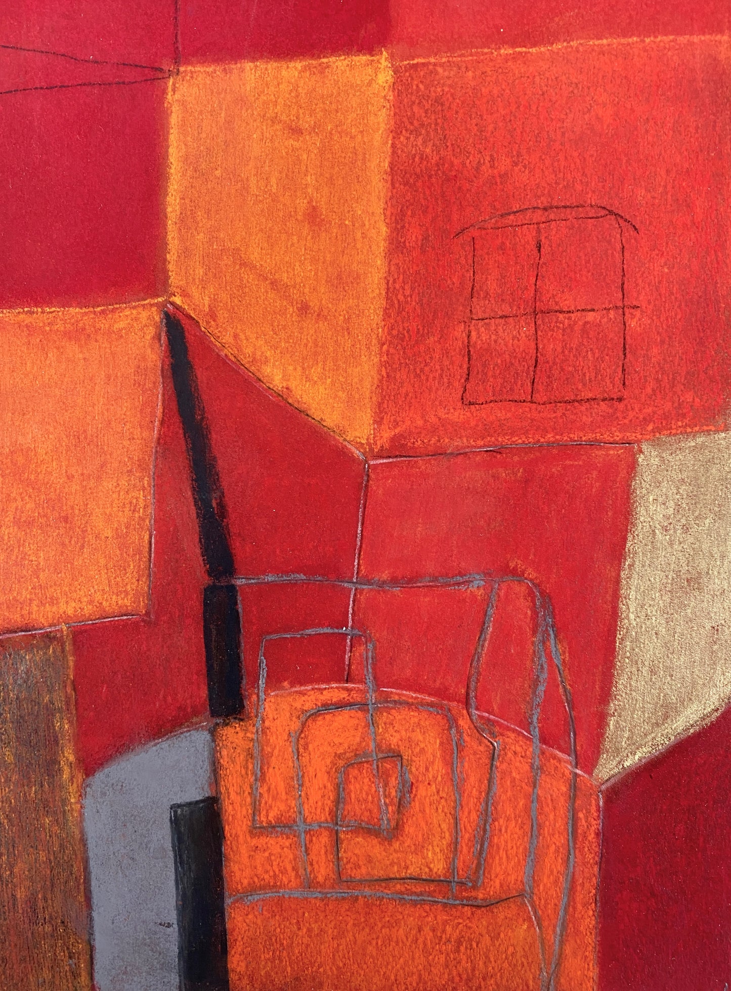 Karin M. Wloczyk - Entflammt 2, Pastellkreide auf Transparentpapier