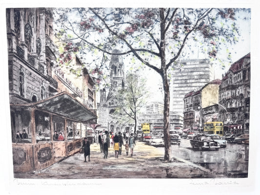 Grafik Berlin, Kurfürstendamm. Heliogravüre Reinhard Bartsch