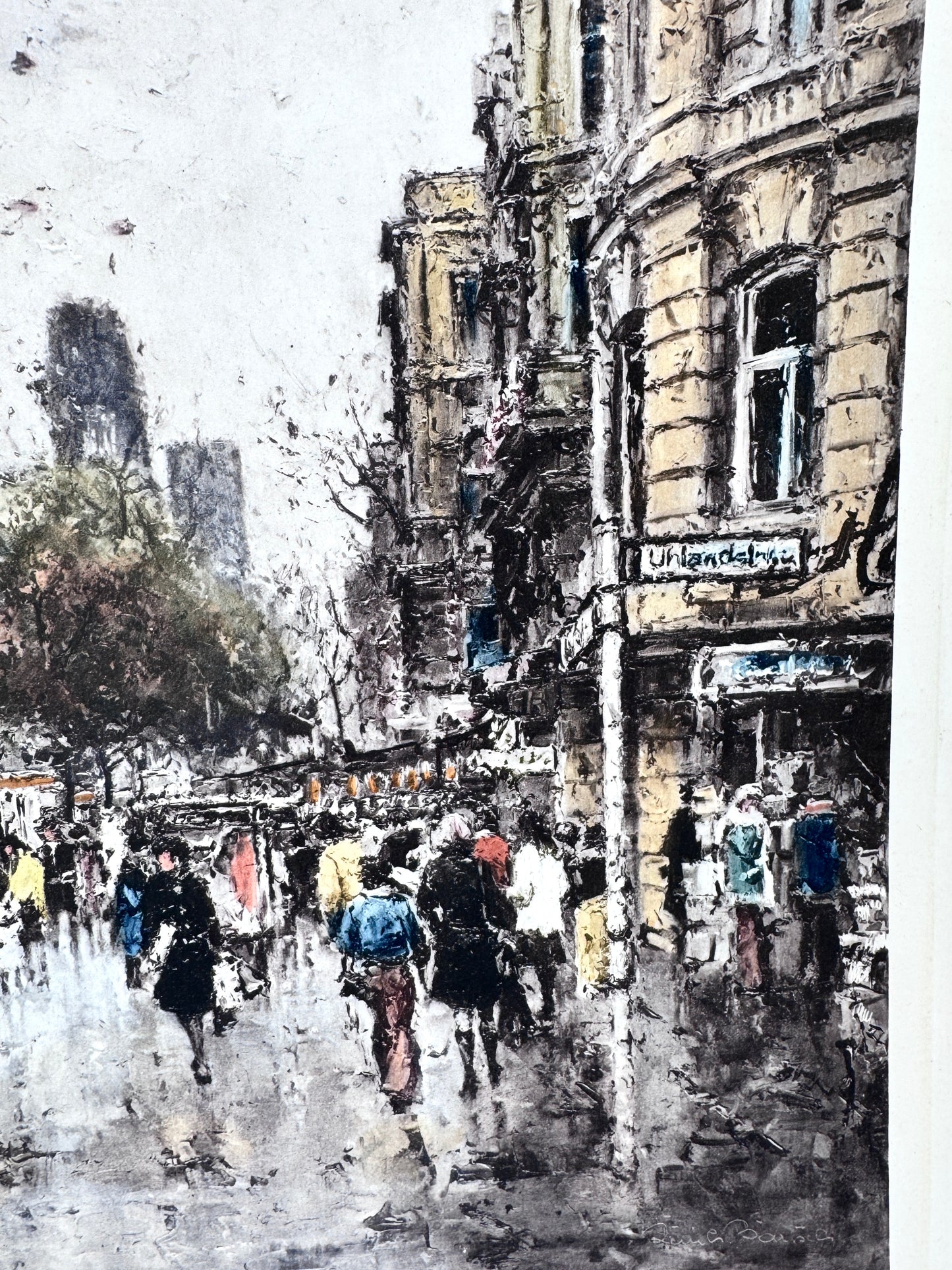 Grafik Berlin, Kurfürstendamm/Uhlandstraße. Heliogravüre Reinhard Bartsch