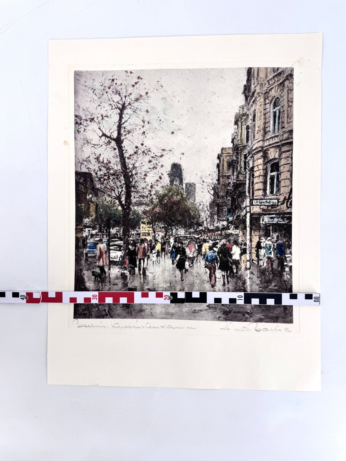 Grafik Berlin, Kurfürstendamm/Uhlandstraße. Heliogravüre Reinhard Bartsch