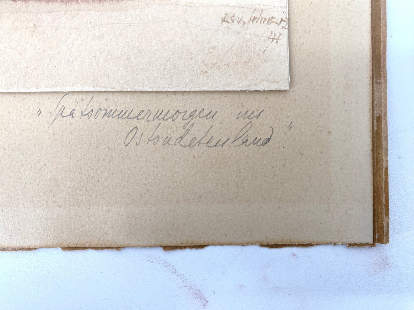 Spätsommermorgen im Ostsudetenland, signiertes Aquarell