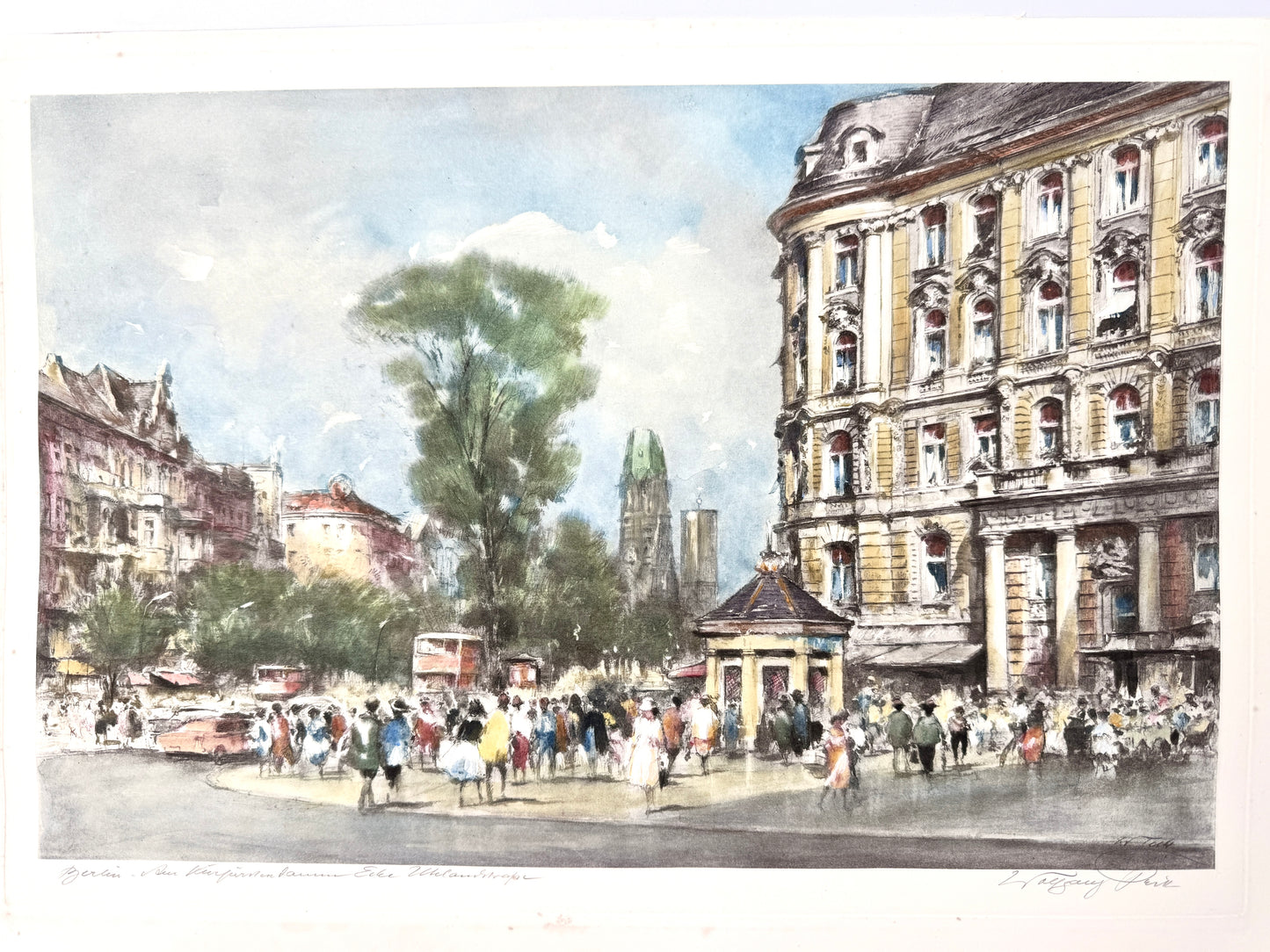 Kurfürstendamm Ecke Uhlandstraße. Heliogravüre von Wolfgang Tritt.