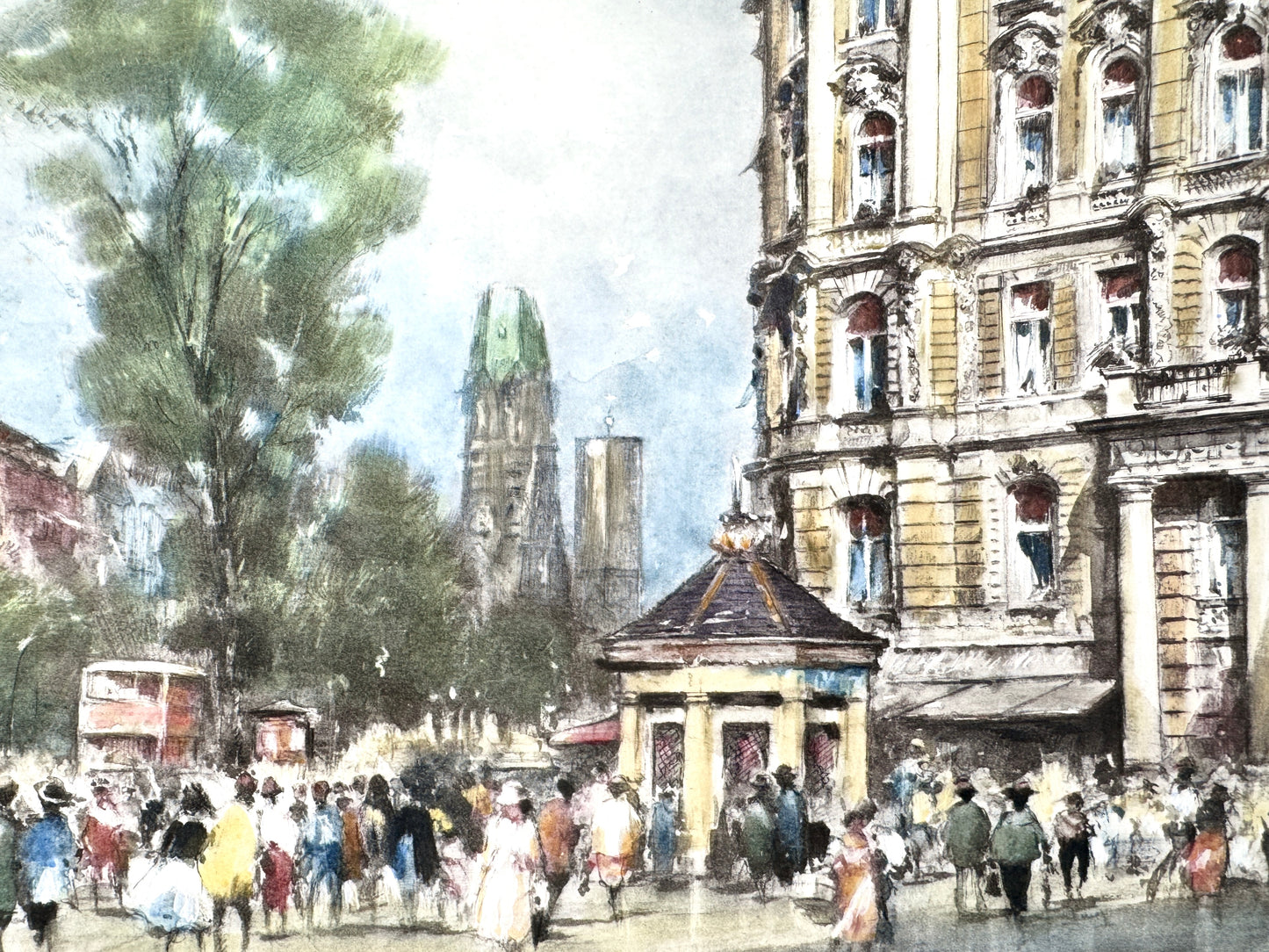 Kurfürstendamm Ecke Uhlandstraße. Heliogravüre von Wolfgang Tritt.