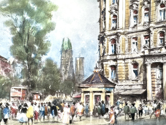 Kurfürstendamm Ecke Uhlandstraße. Heliogravüre von Wolfgang Tritt.
