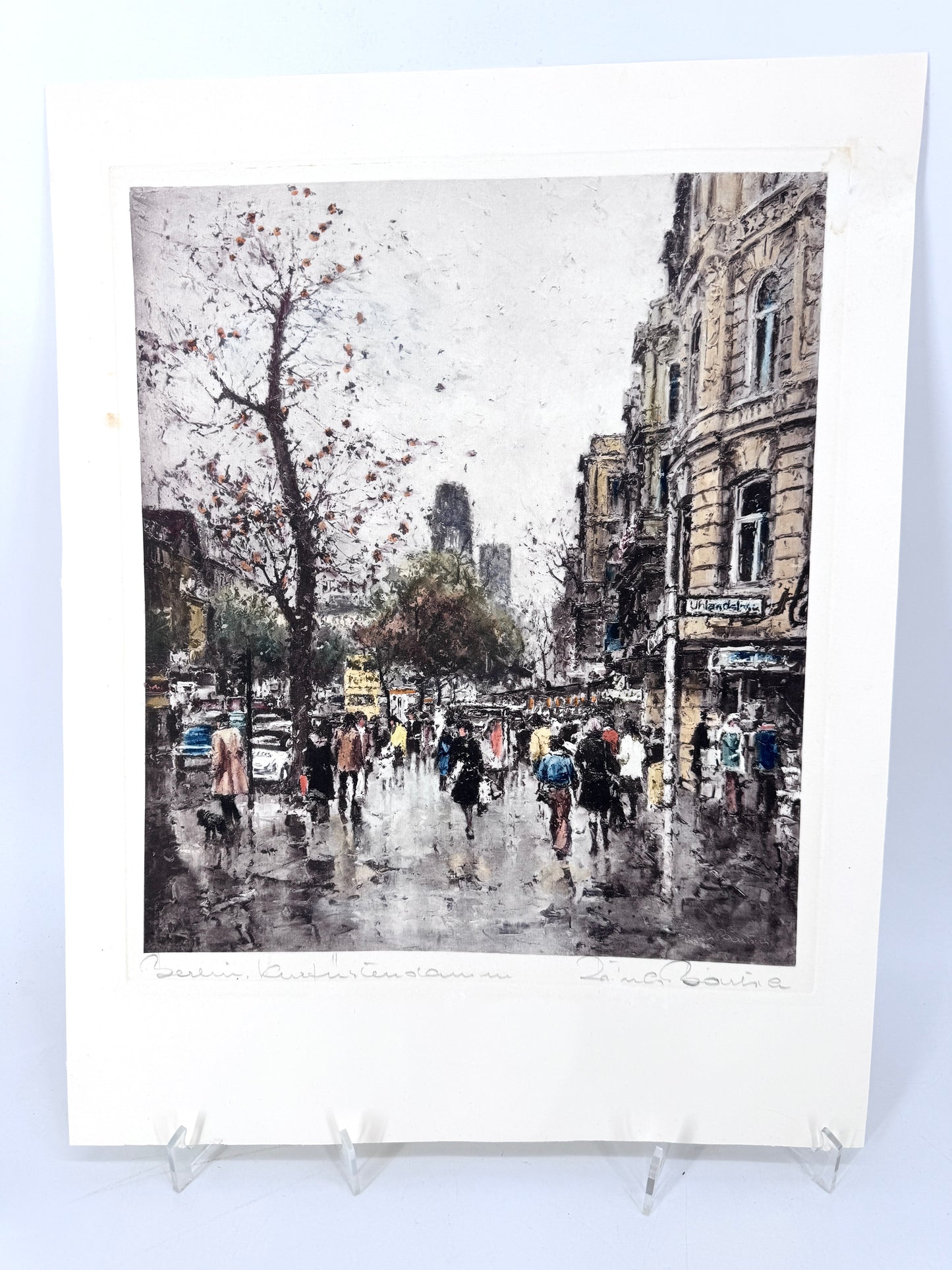 Grafik Berlin, Kurfürstendamm/Uhlandstraße. Heliogravüre Reinhard Bartsch