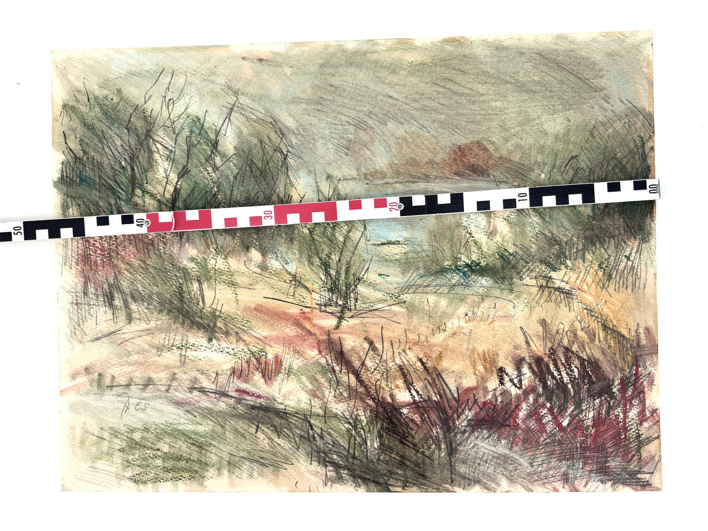 Bei Ketzin. Landschaftsmalerei Havelland, Mischtechnik. Signiert