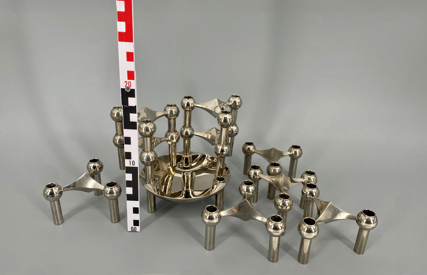 Konvolut an Designkerzenhaltern von Stoff und Nagel, Deutschland, 60er