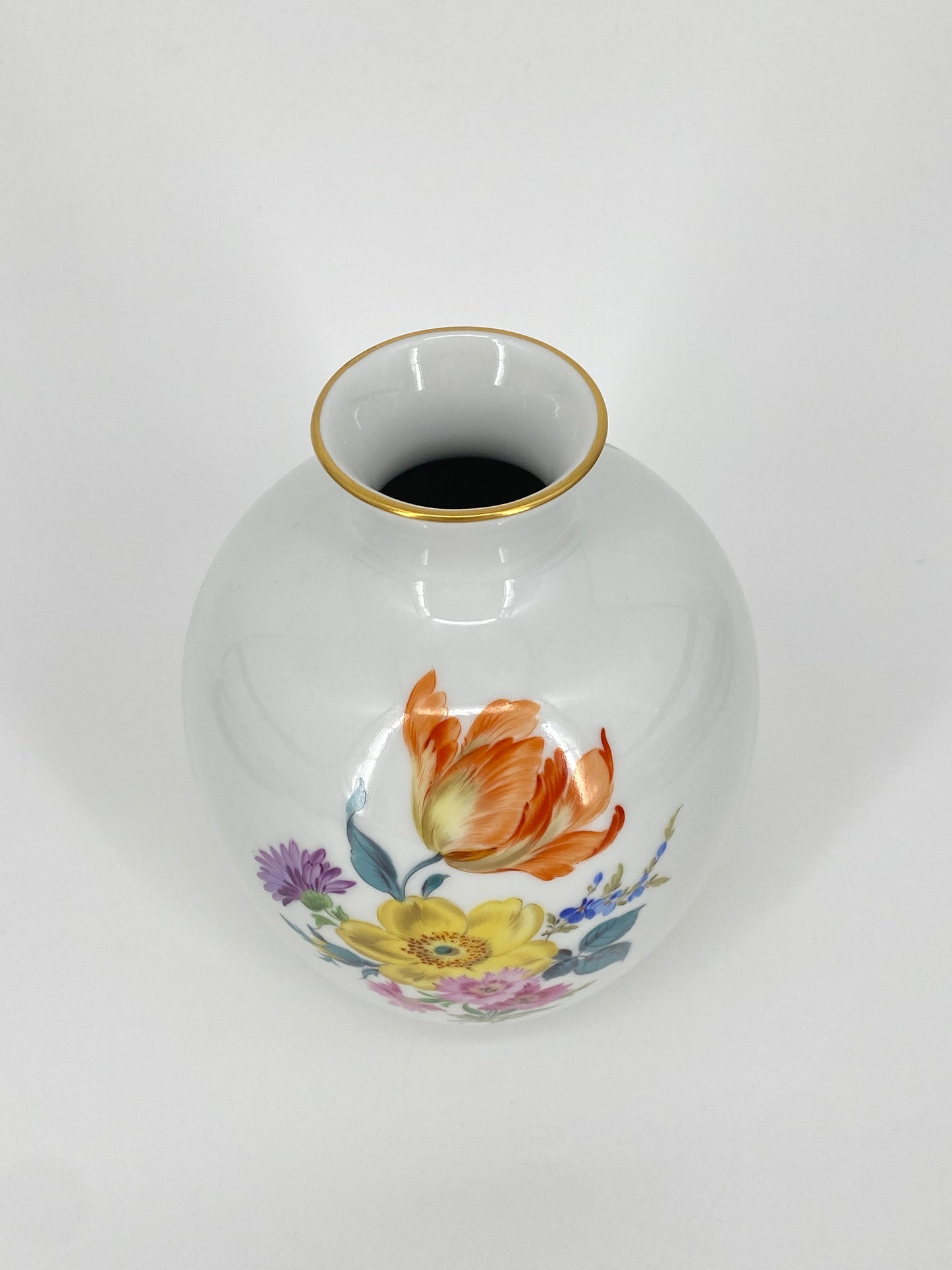 Porzellan Vase mit Blumenbouquet von Meissen, Deutschland 20.Jhd