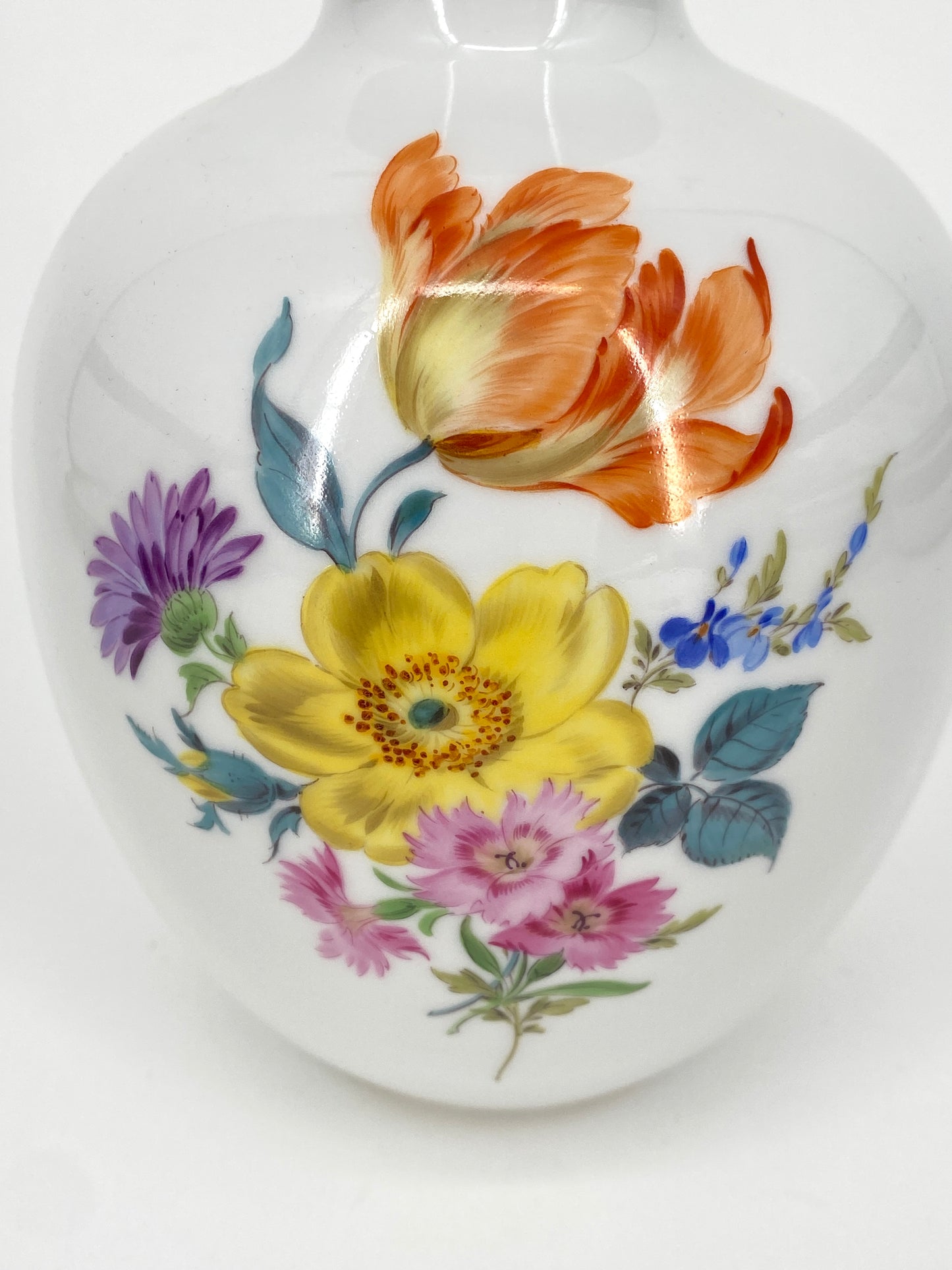 Porzellan Vase mit Blumenbouquet von Meissen, Deutschland 20.Jhd