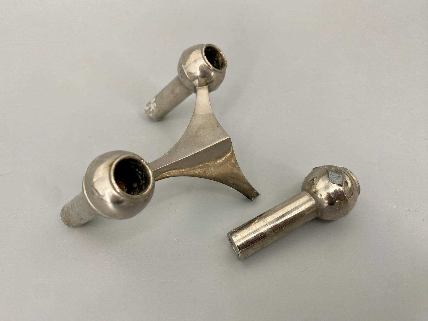 Konvolut an Designkerzenhaltern von Stoff und Nagel, Deutschland, 60er