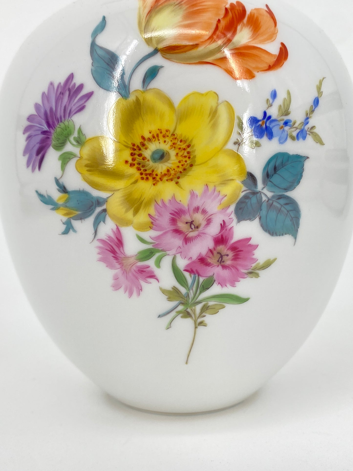Porzellan Vase mit Blumenbouquet von Meissen, Deutschland 20.Jhd