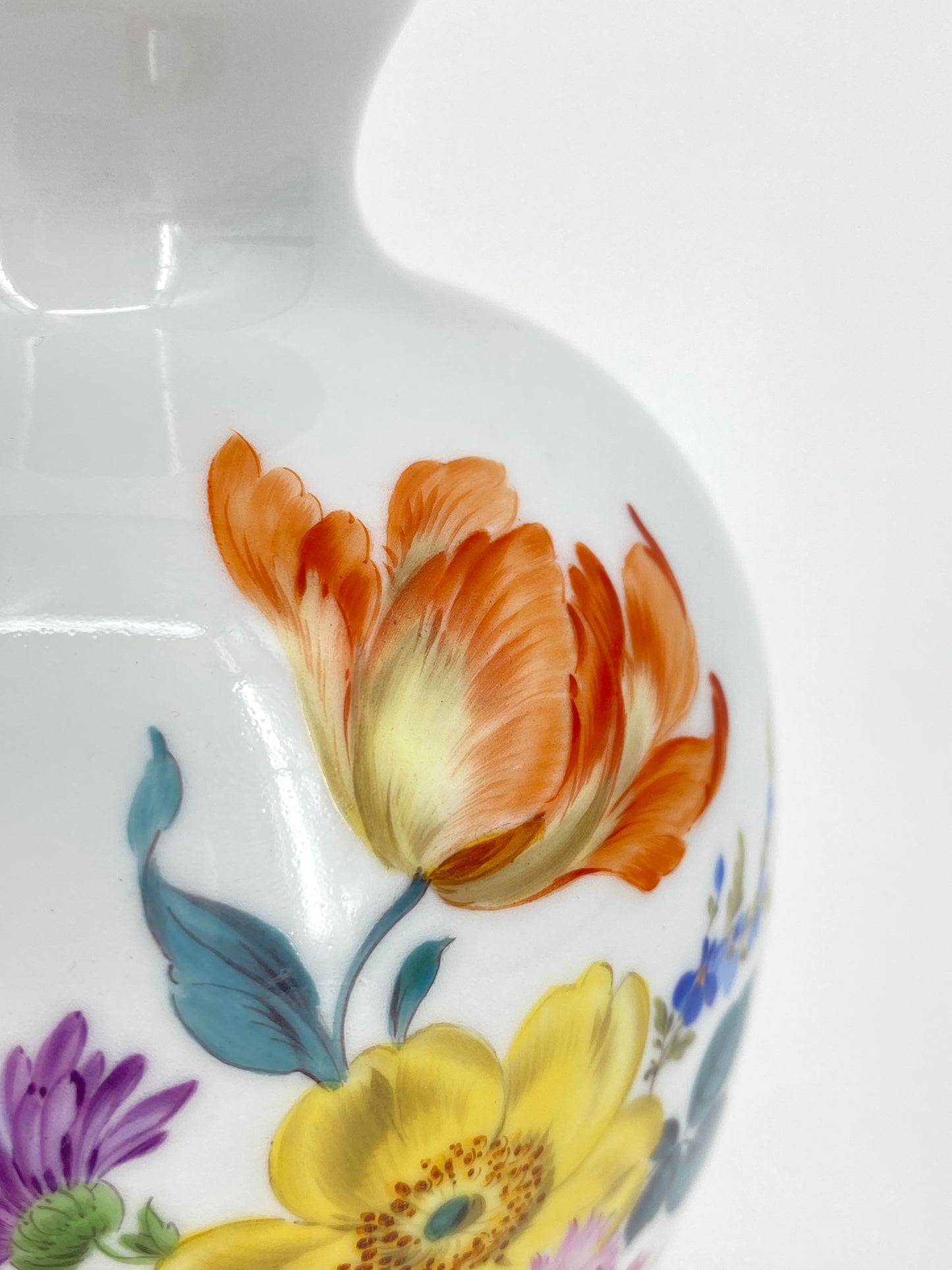 Porzellan Vase mit Blumenbouquet von Meissen, Deutschland 20.Jhd