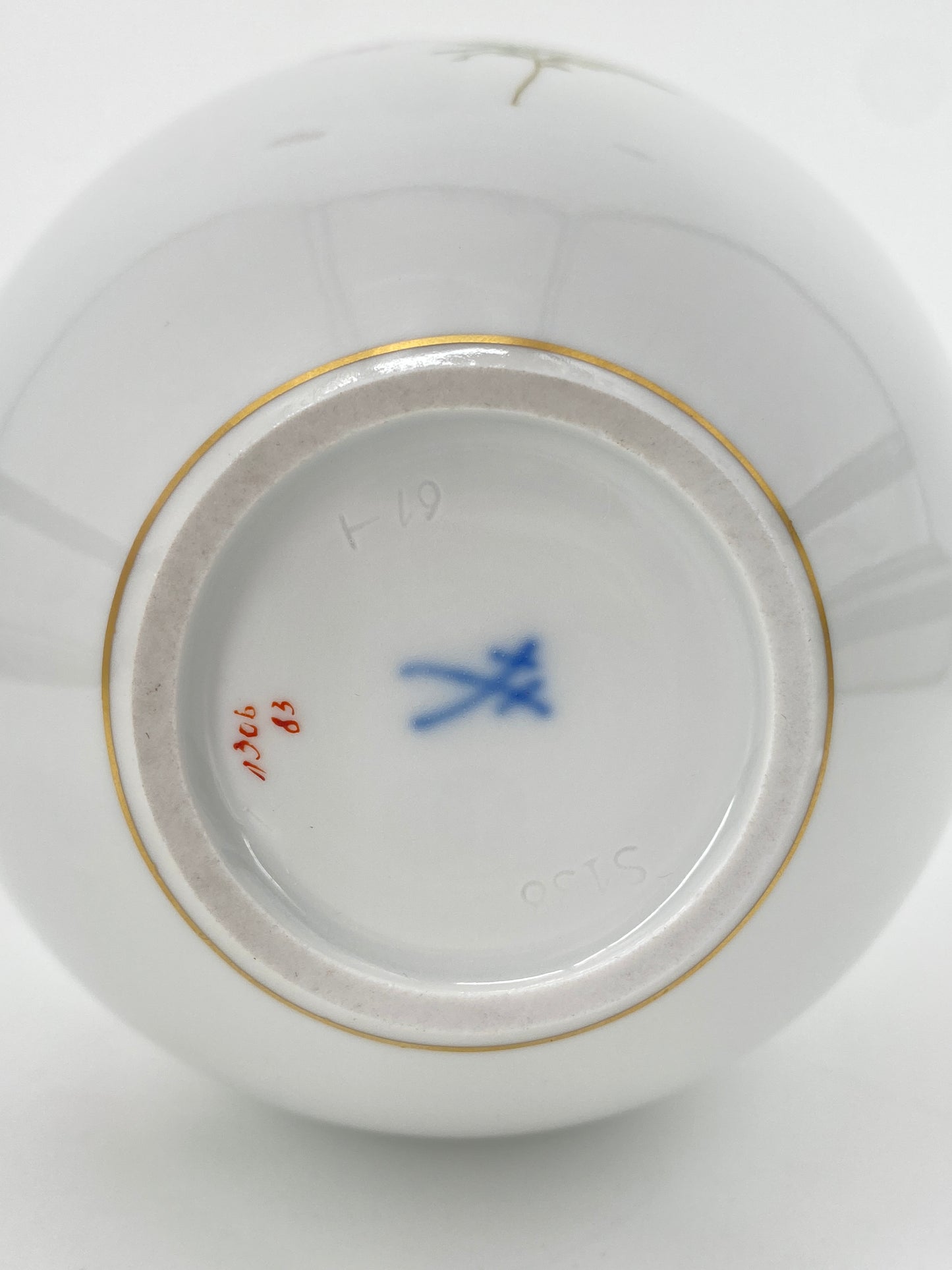 Porzellan Vase mit Blumenbouquet von Meissen, Deutschland 20.Jhd