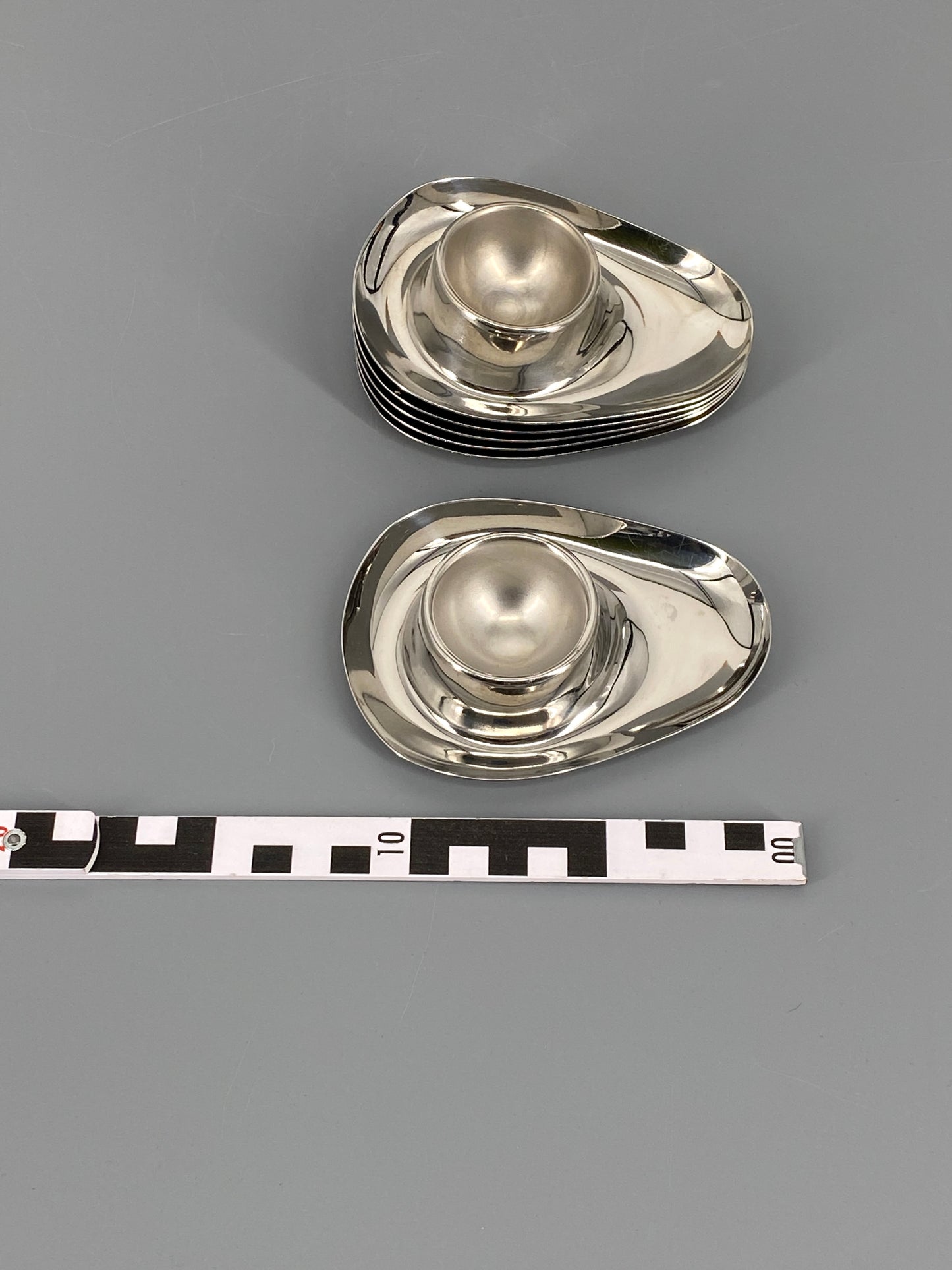 6 Eierbecher von Quist Württemberg aus Edelstahl, Deutschland