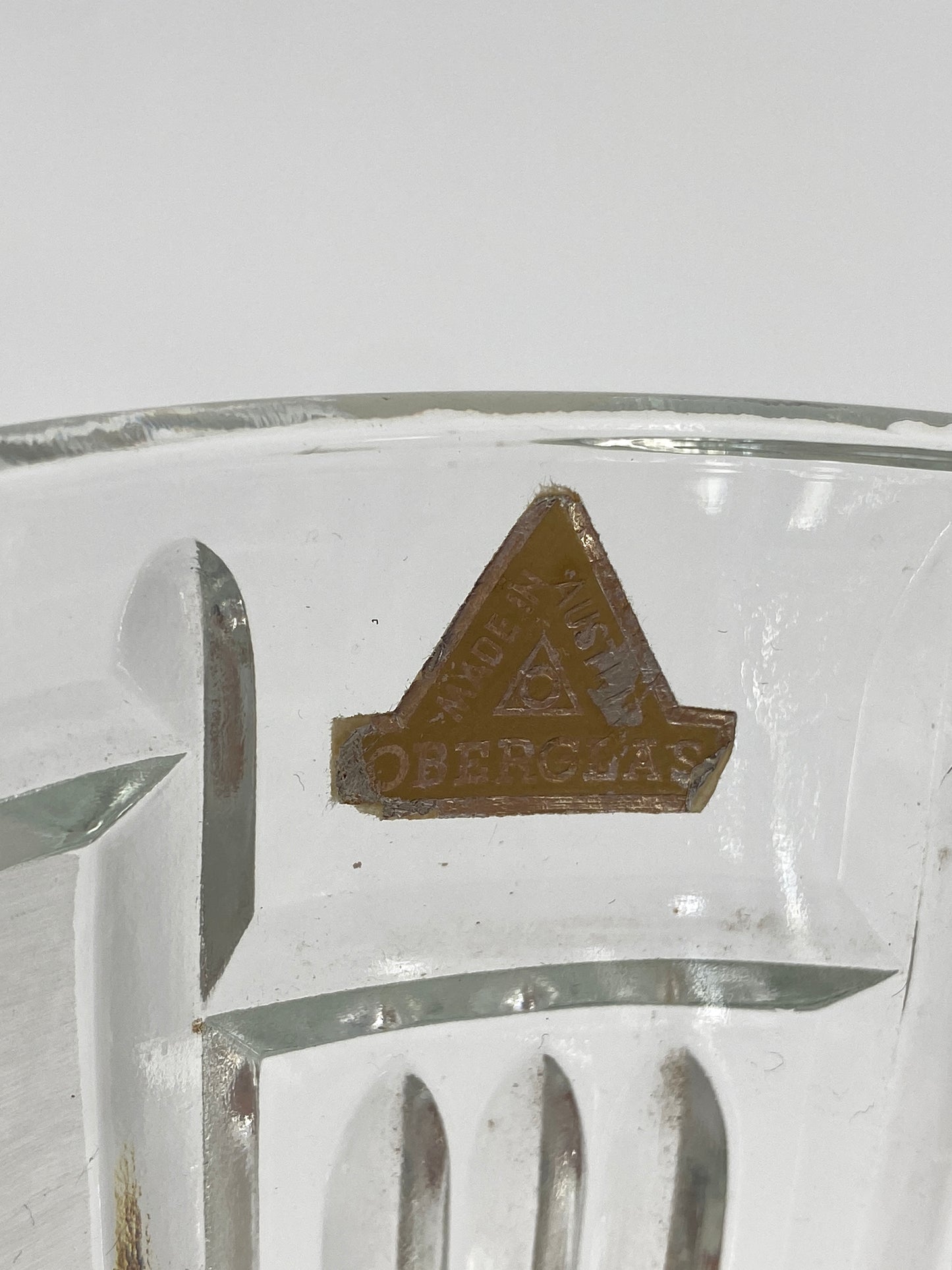 Vintage Hängelampe mit Reliefschliff von "Oberglas Austria", Österreich 1970er