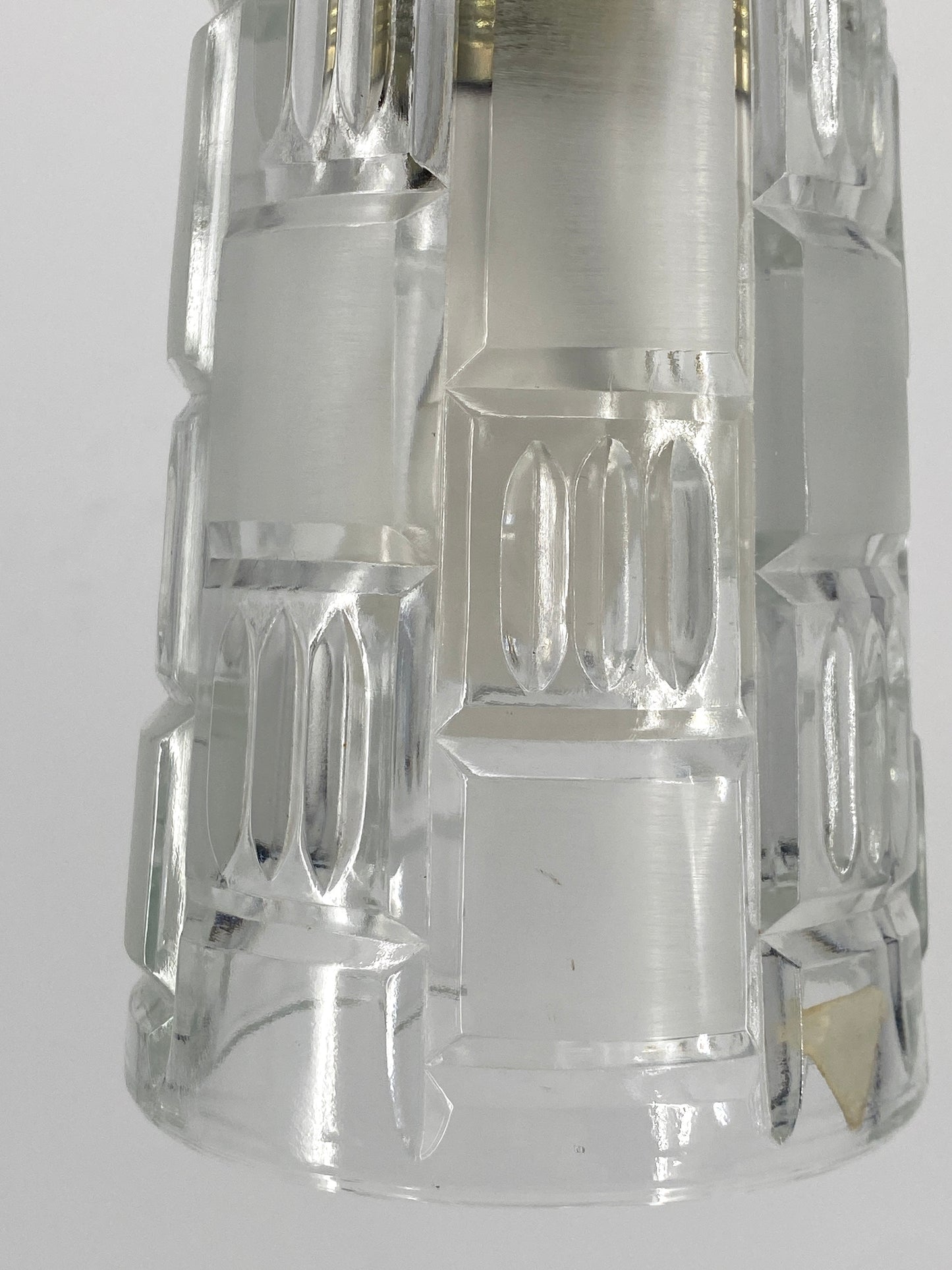 Vintage Hängelampe mit Reliefschliff von "Oberglas Austria", Österreich 1970er