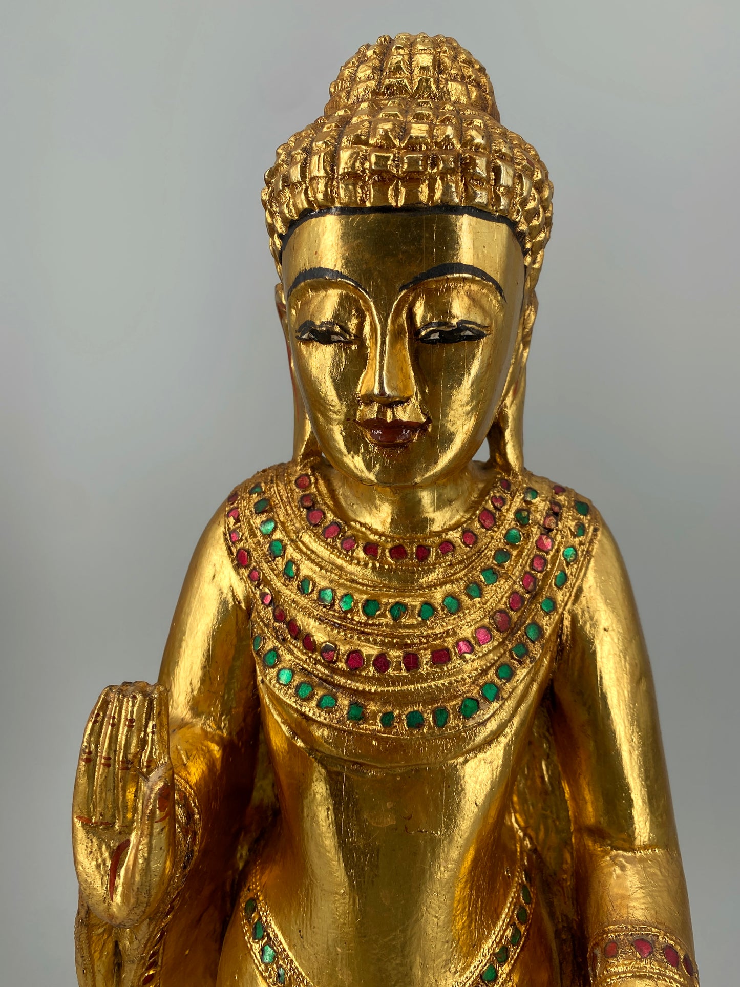 Set aus Buddah und Nat Holzfiguren, Burma und Thailand, vintage