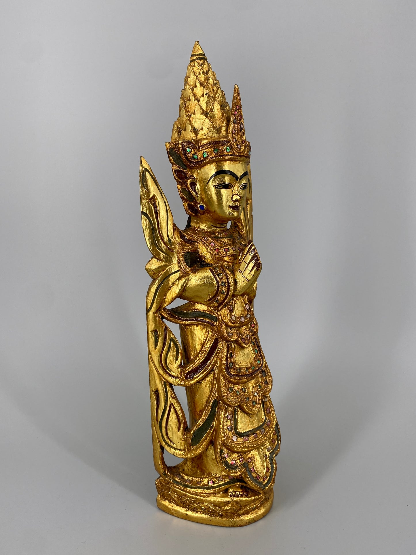 Set aus Buddah und Nat Holzfiguren, Burma und Thailand, vintage
