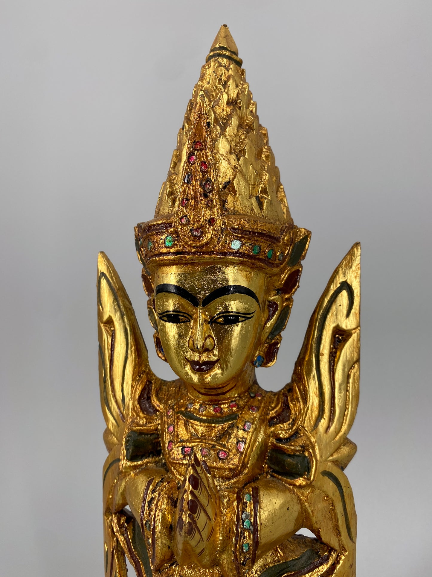Set aus Buddah und Nat Holzfiguren, Burma und Thailand, vintage