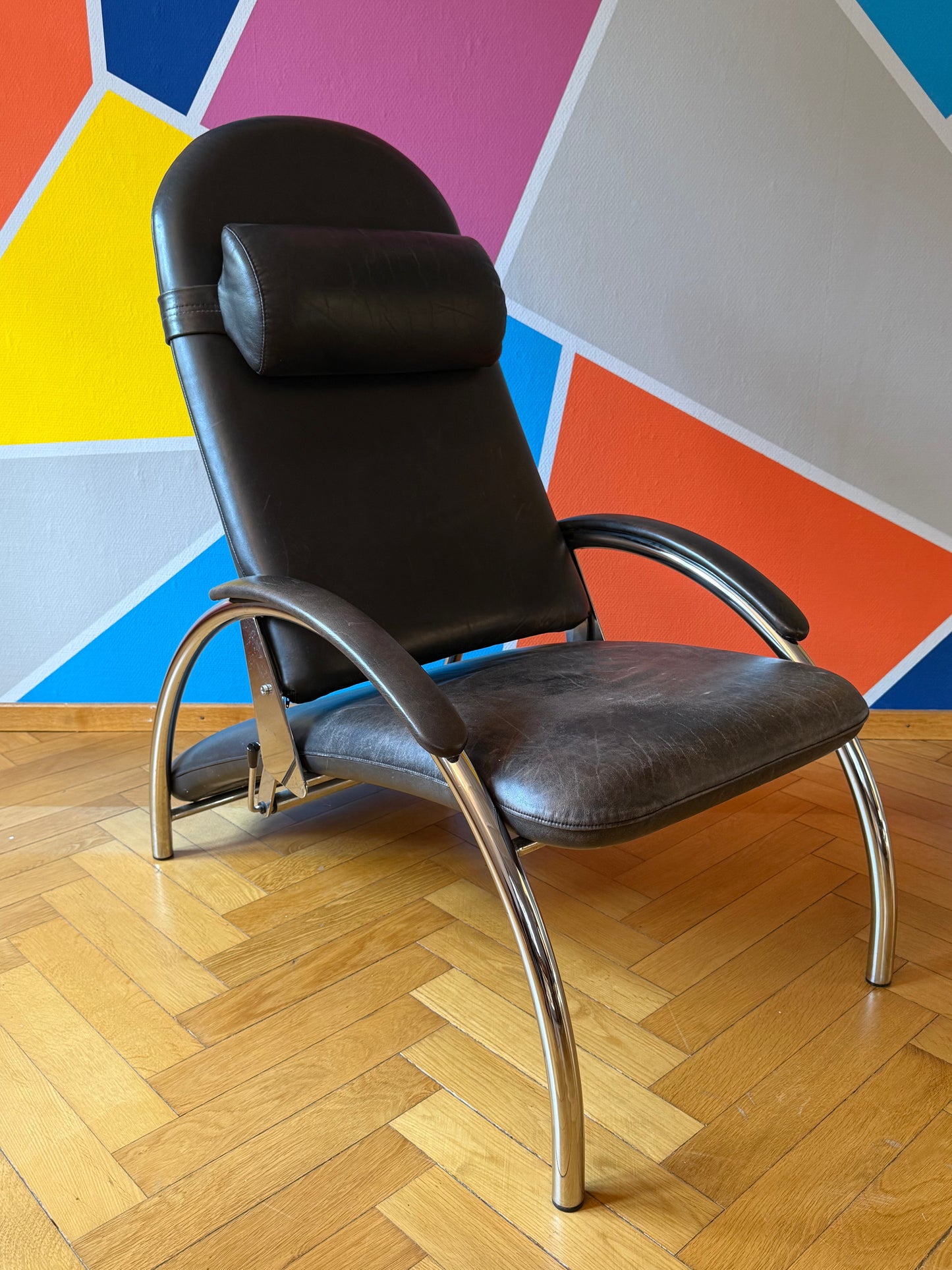 Ledersessel von Ingmar und Knut Relling, für RYBO, Norwwegen 1980er