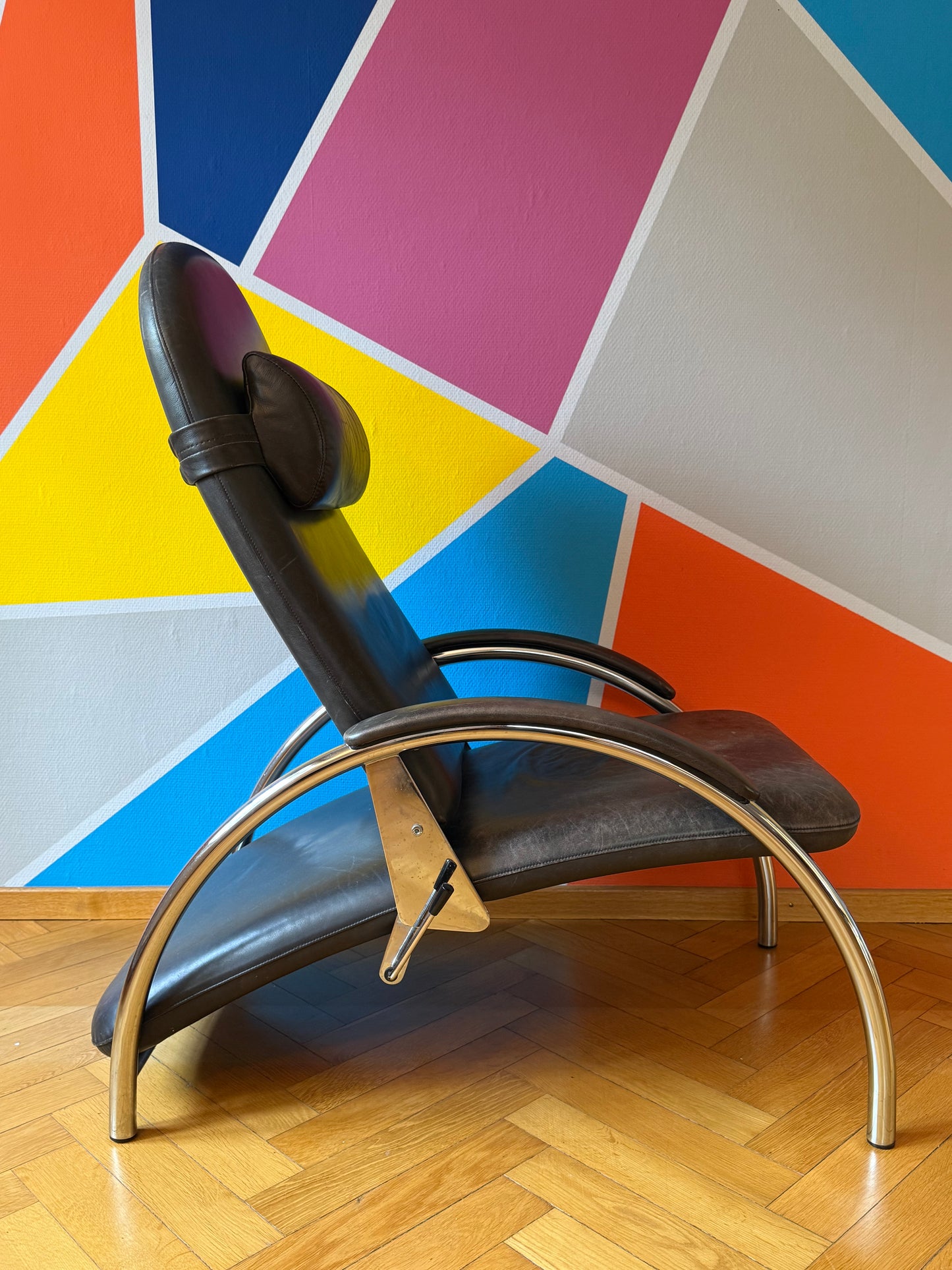 Ledersessel von Ingmar und Knut Relling, für RYBO, Norwwegen 1980er