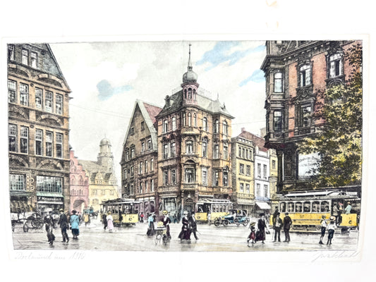 Dortmund um 1910, Stadtansicht Druckgrafik