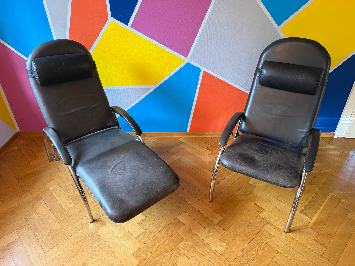 Ledersessel von Ingmar und Knut Relling, für RYBO, Norwwegen 1980er