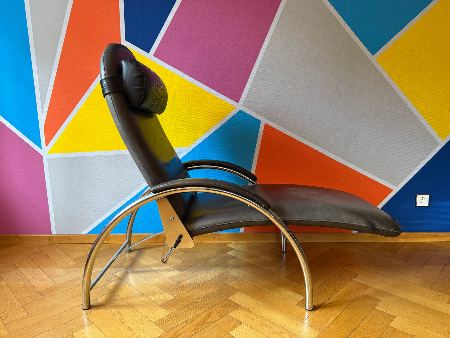 Ledersessel von Ingmar und Knut Relling, für RYBO, Norwwegen 1980er