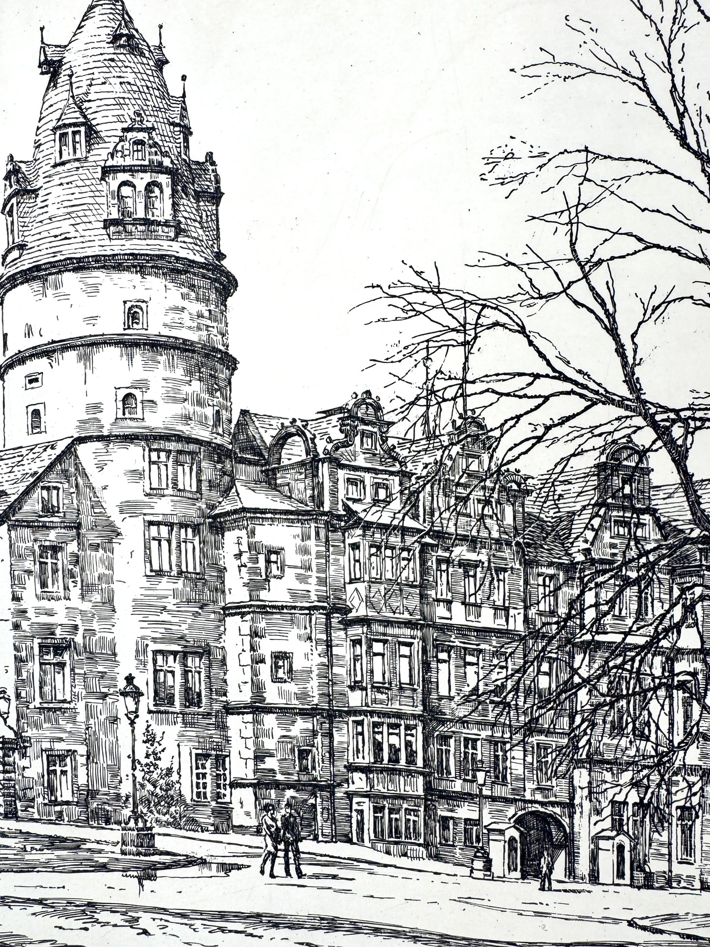 Das Detmolder Schloss. Druckgrafik