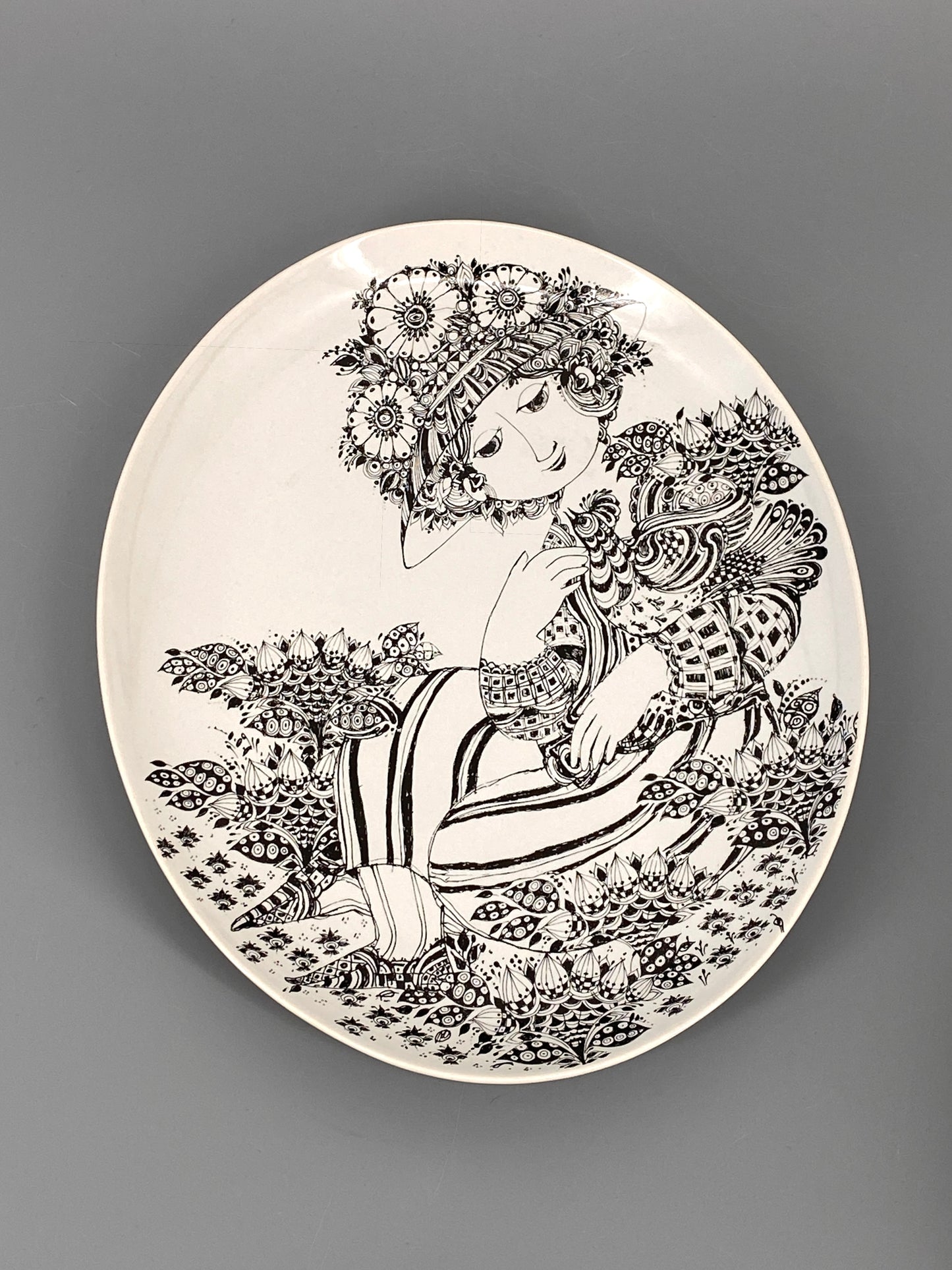 "La Paloma" Porzellan Teller von Björn Wiinblad für Rosenthal, Deutschland, 70er