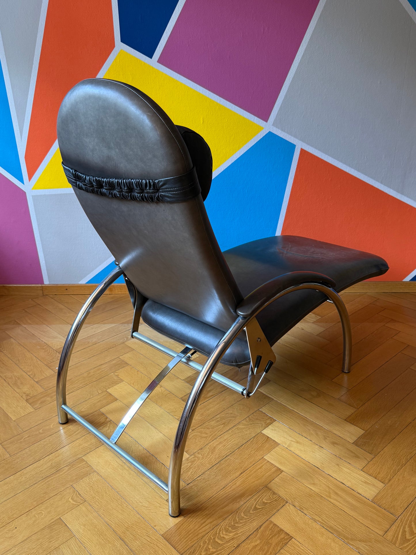 Ledersessel von Ingmar und Knut Relling, für RYBO, Norwwegen 1980er