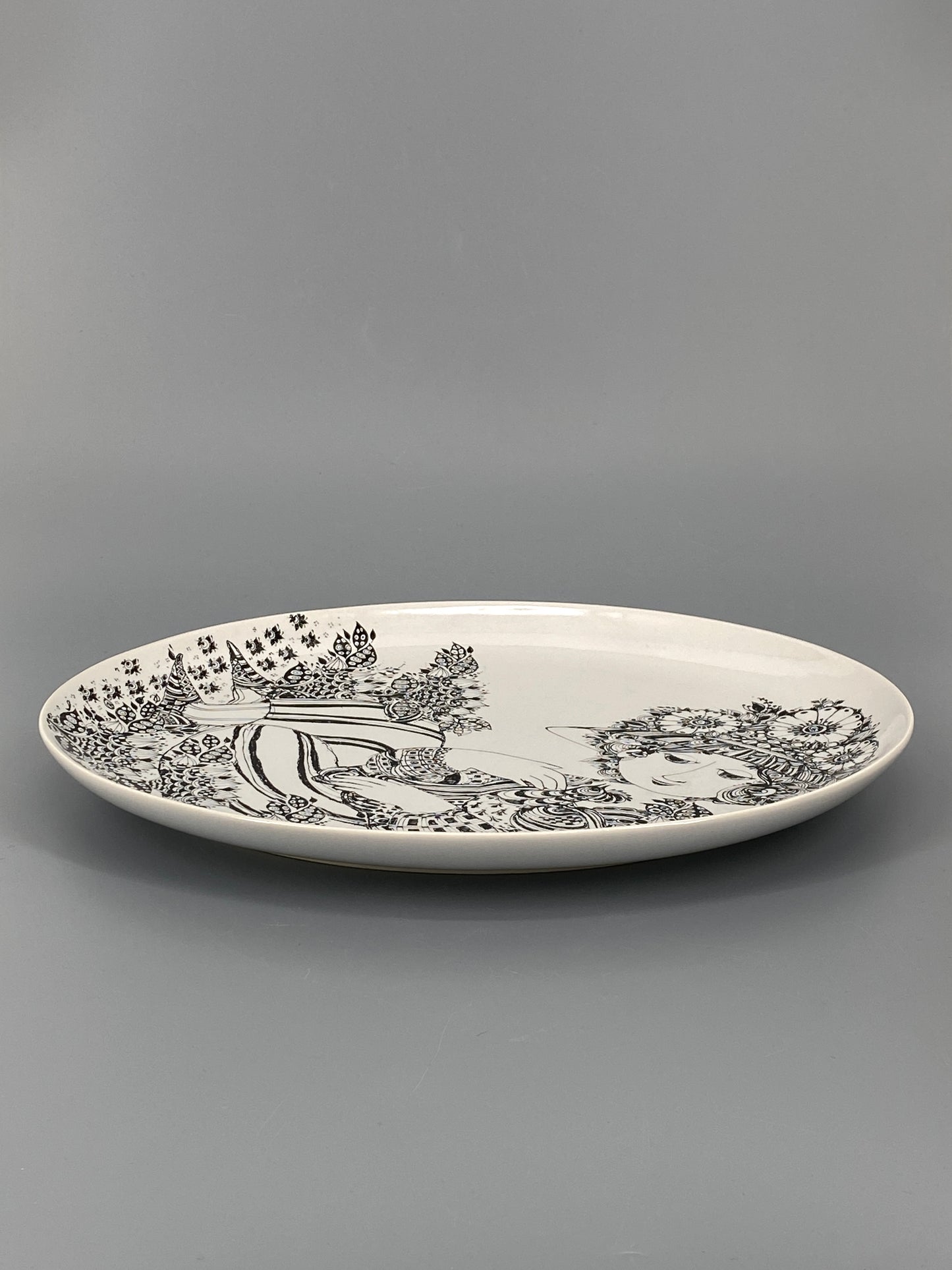 "La Paloma" Porzellan Teller von Björn Wiinblad für Rosenthal, Deutschland, 70er