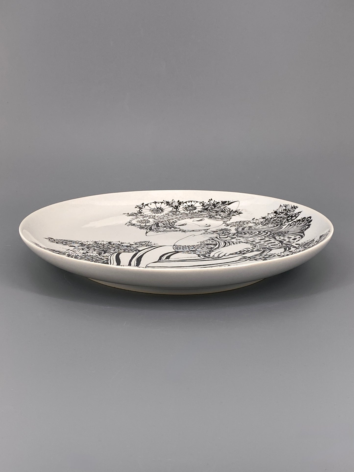 "La Paloma" Porzellan Teller von Björn Wiinblad für Rosenthal, Deutschland, 70er