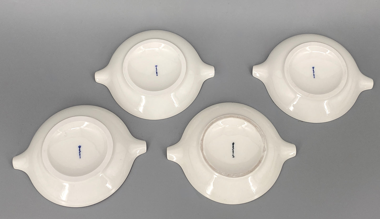 4x Porzellan Aschenbecher KPM Siegmund Schütz, Deutschland, 50er